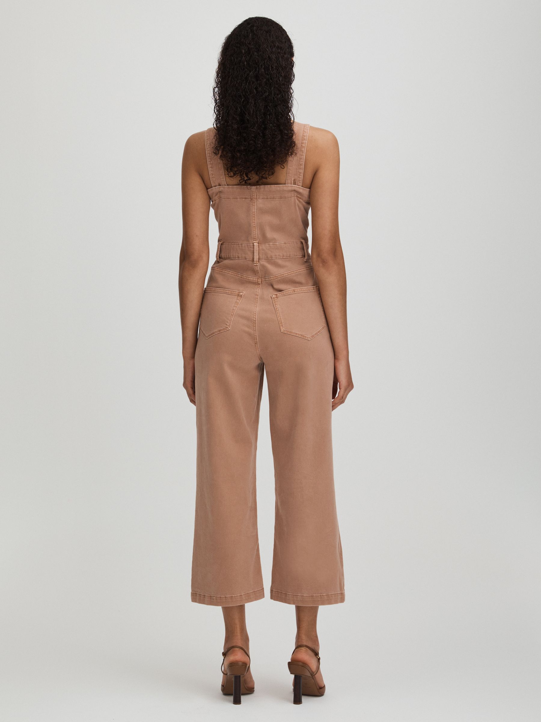 Anessa Rose Paige Rose Cropped Denim Wide Leg Jumpsuit - Image 4 of 5