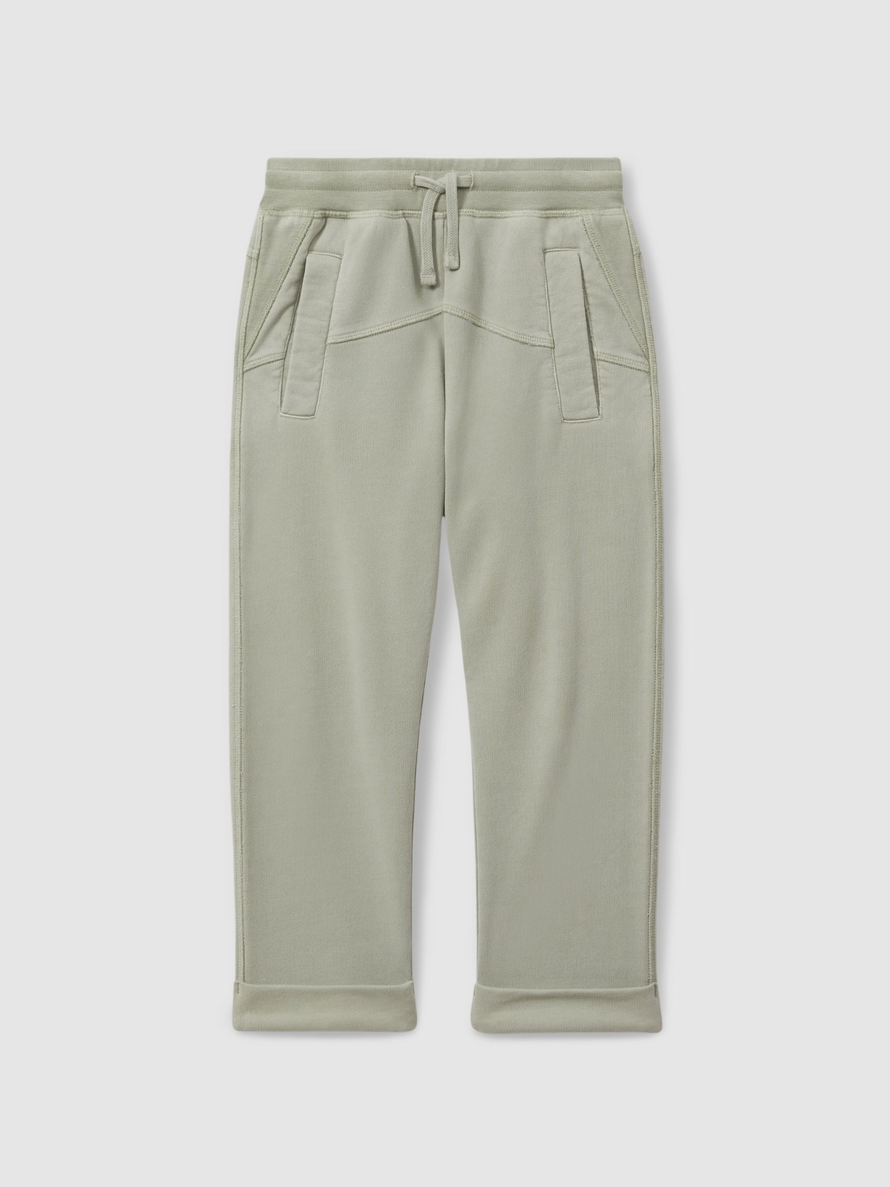 4-9 yrs Garment Dyed Cotton Joggers in Sage - Image 2 of 4