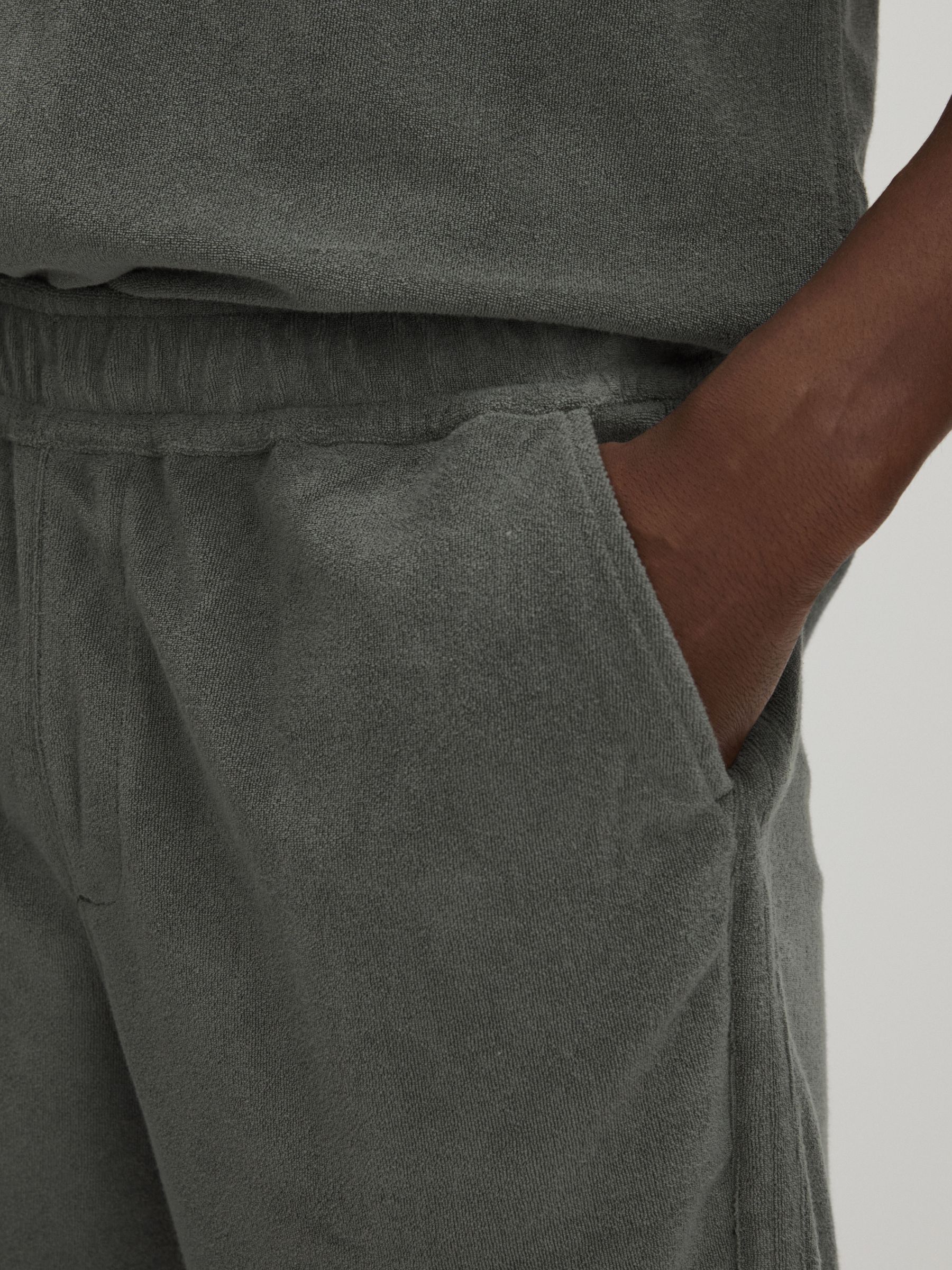 Terry Drawstring Shorts in Grey - image 4