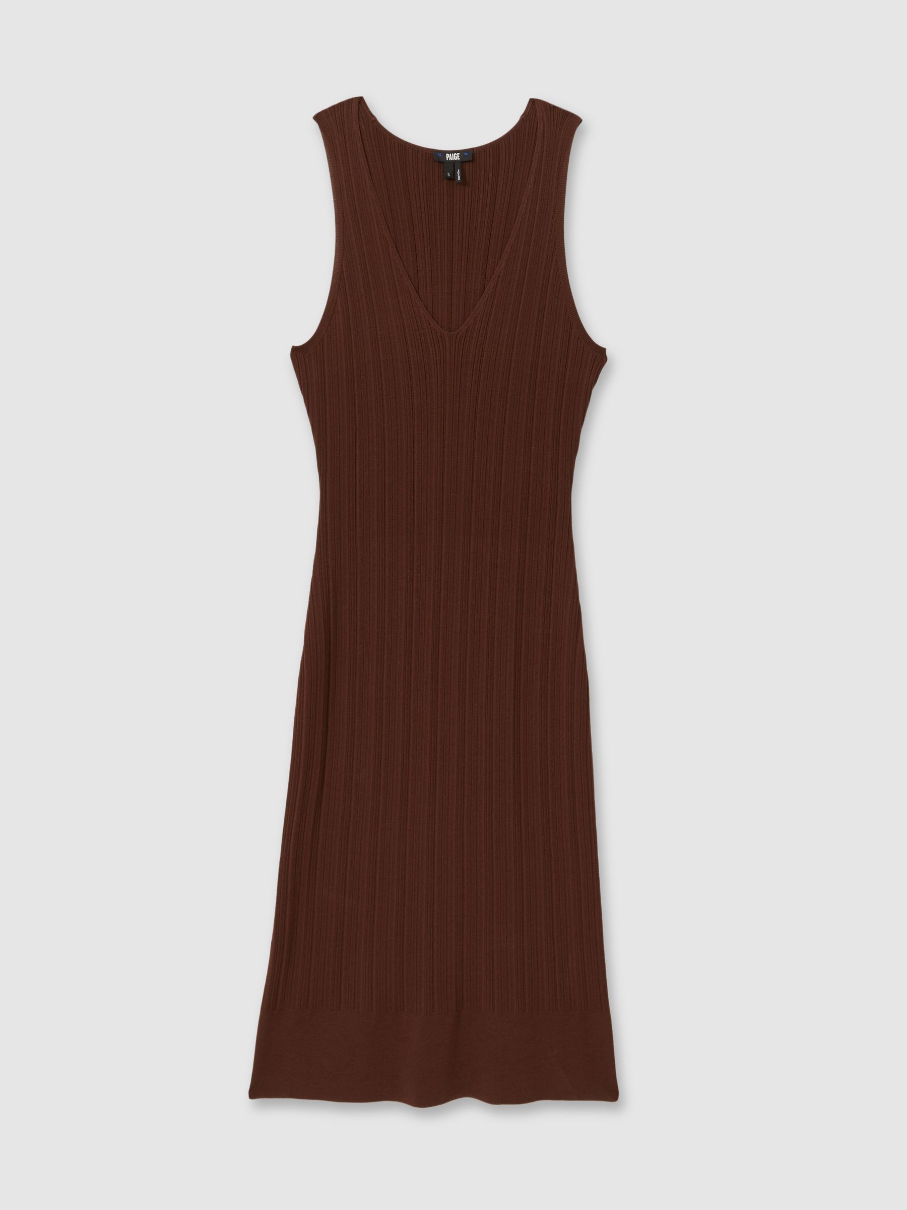 Sapphia Brown Paige Ribbed Bodycon Midi Brown Dress - Image 2 of 5