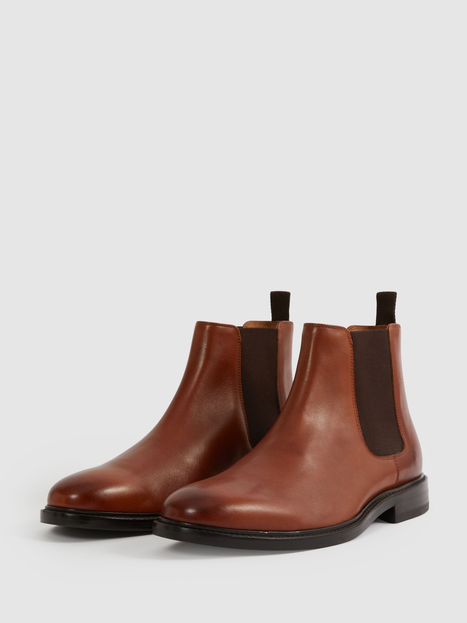 Leather Chelsea Boots in Light Tan - Image 2 of 4