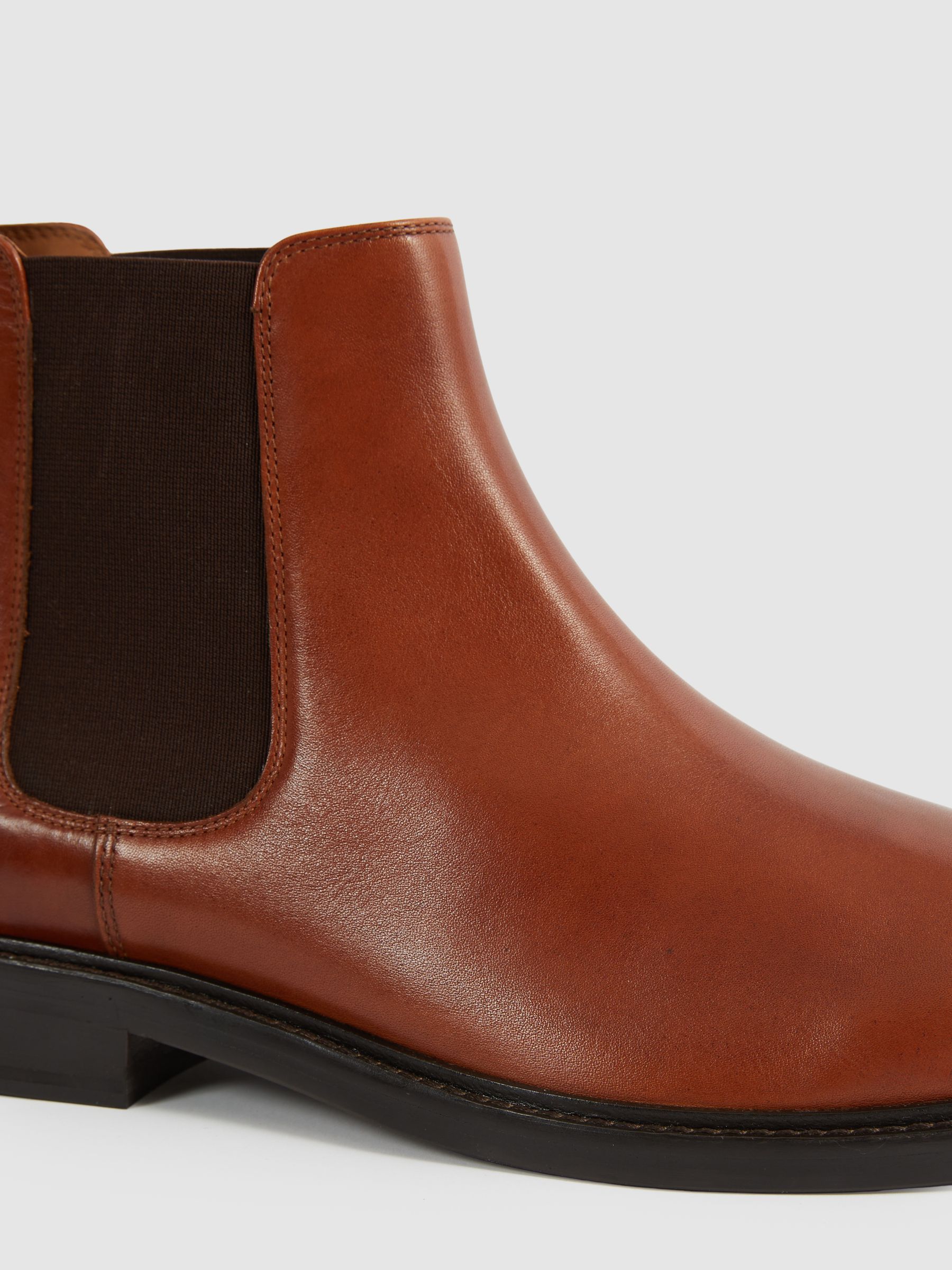 Leather Chelsea Boots in Light Tan - image 3