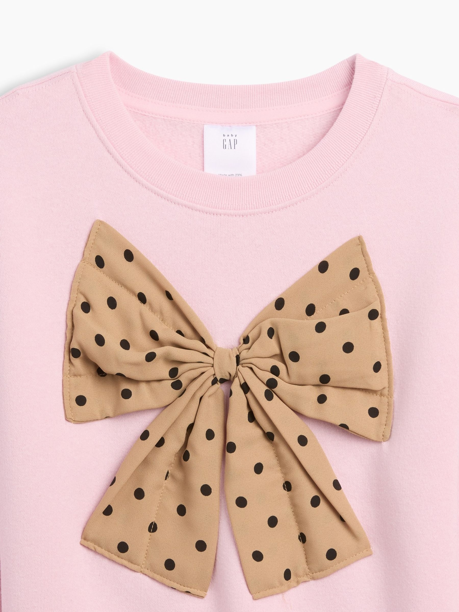 Pink Bow Vintage Soft Print Sweatshirt - Image 3 of 3