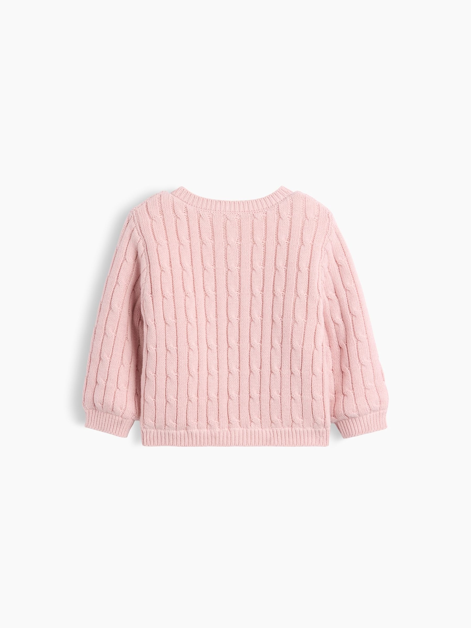 Pink Sherpa-Lined Cable-Knit Cardigan - Image 2 of 2 Pink Sherpa-Lined Cable-Knit Cardigan - Image 2 of 2