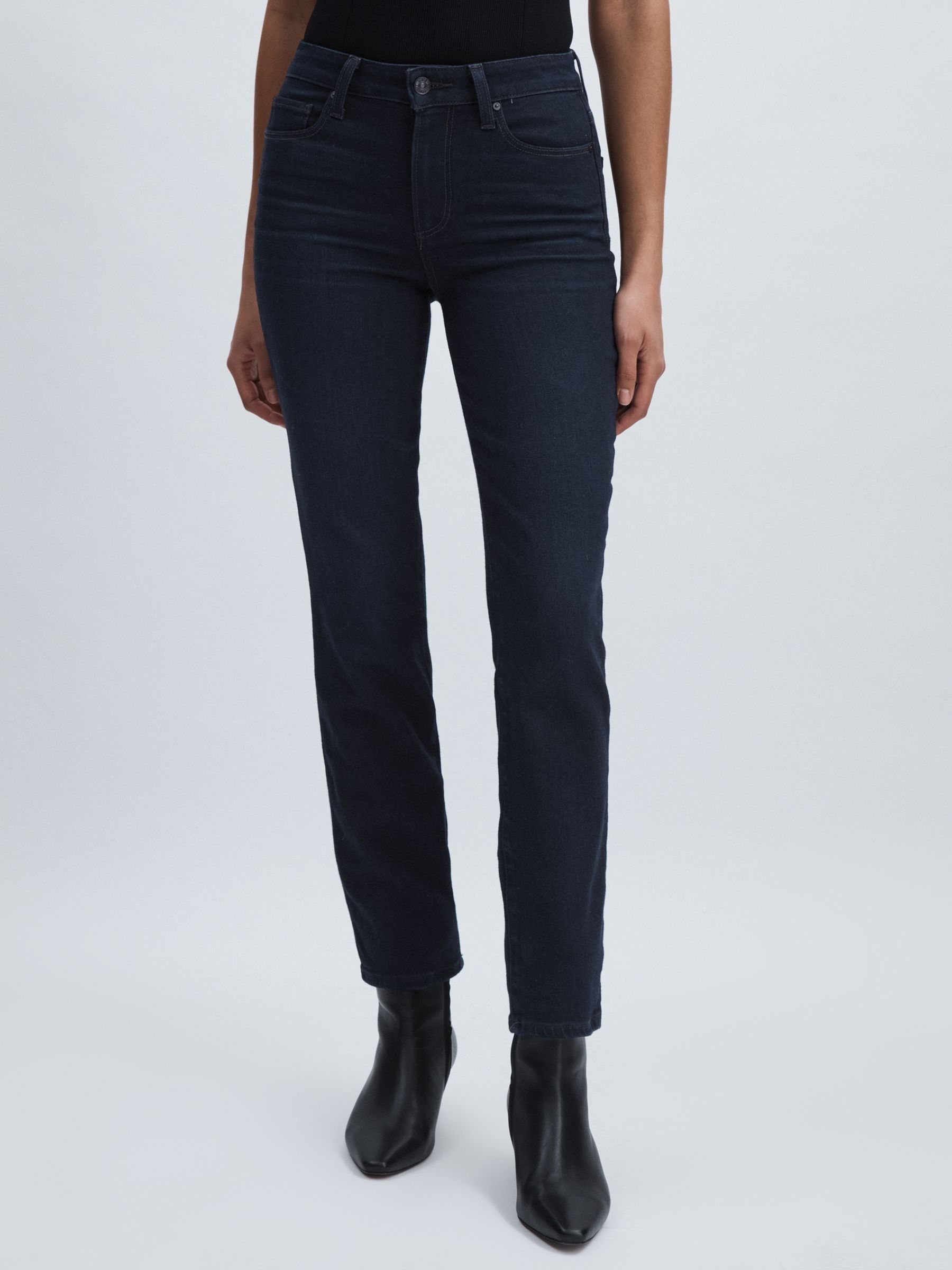 Paige High Rise Straight Leg Jeans in Duchess Blue - Image 3 of 6