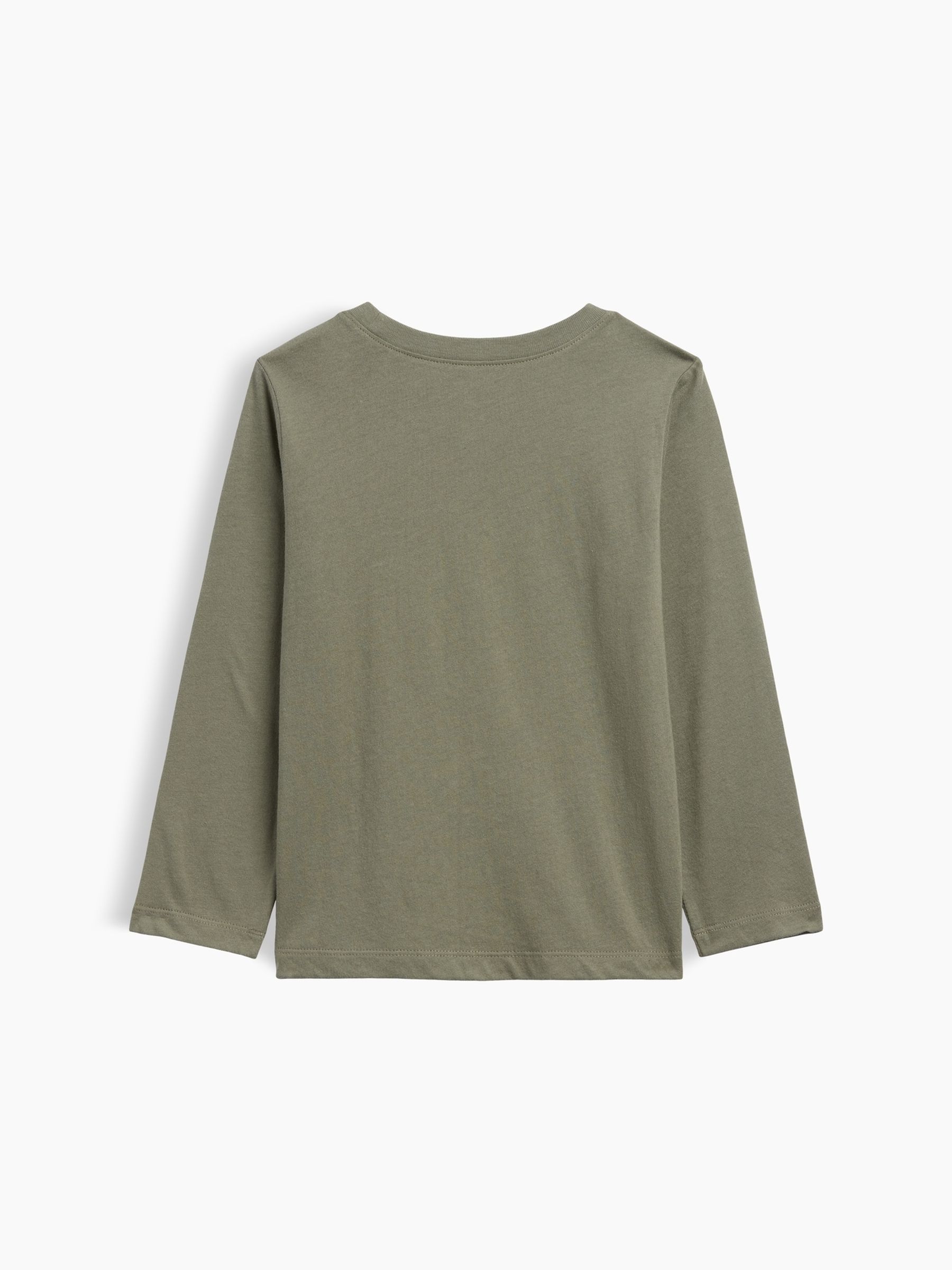 Khaki Green Dinosaur Graphic Long Sleeve T-Shirt - Image 2 of 3