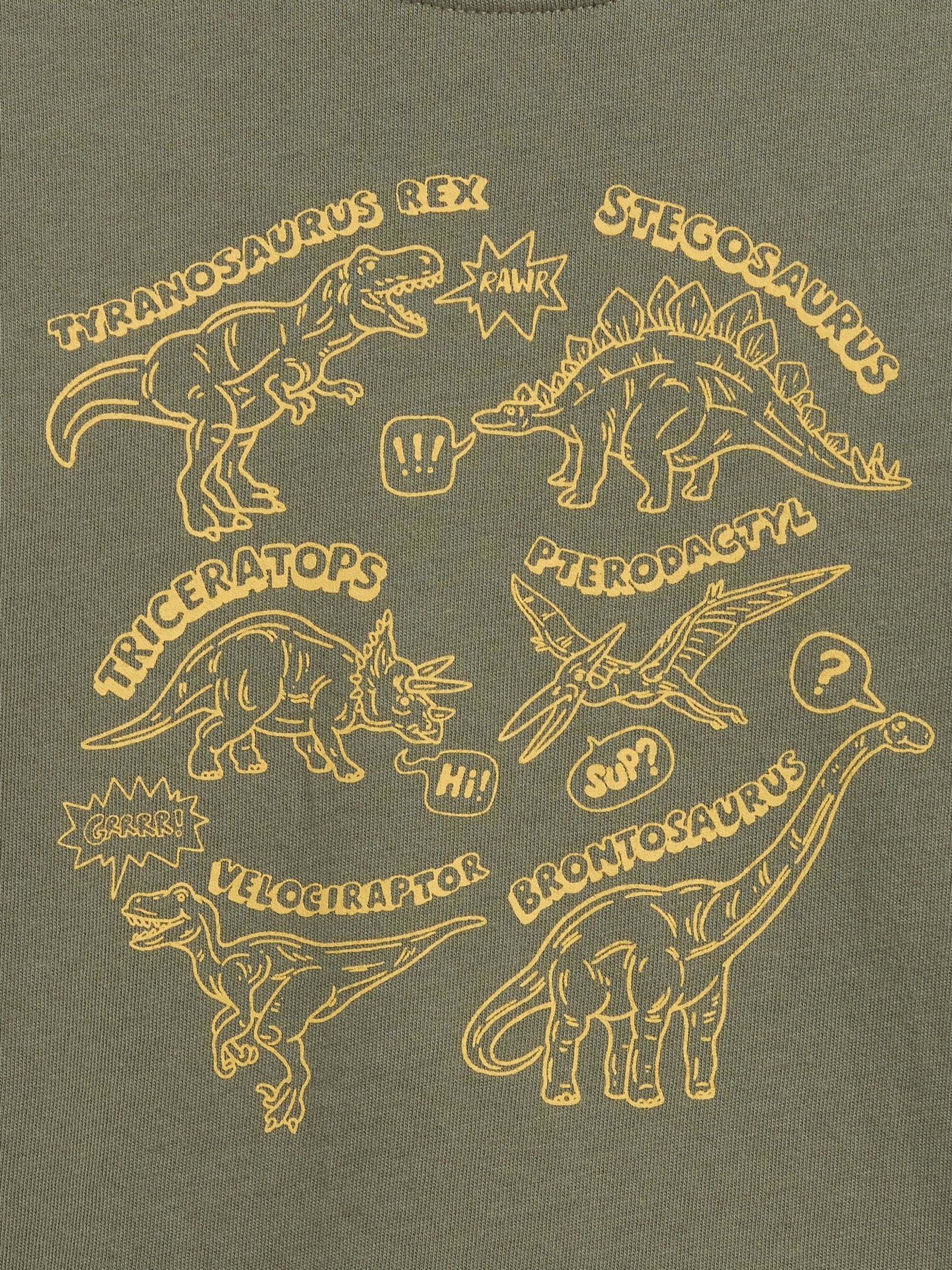 Khaki Green Dinosaur Graphic Long Sleeve T-Shirt | Gap