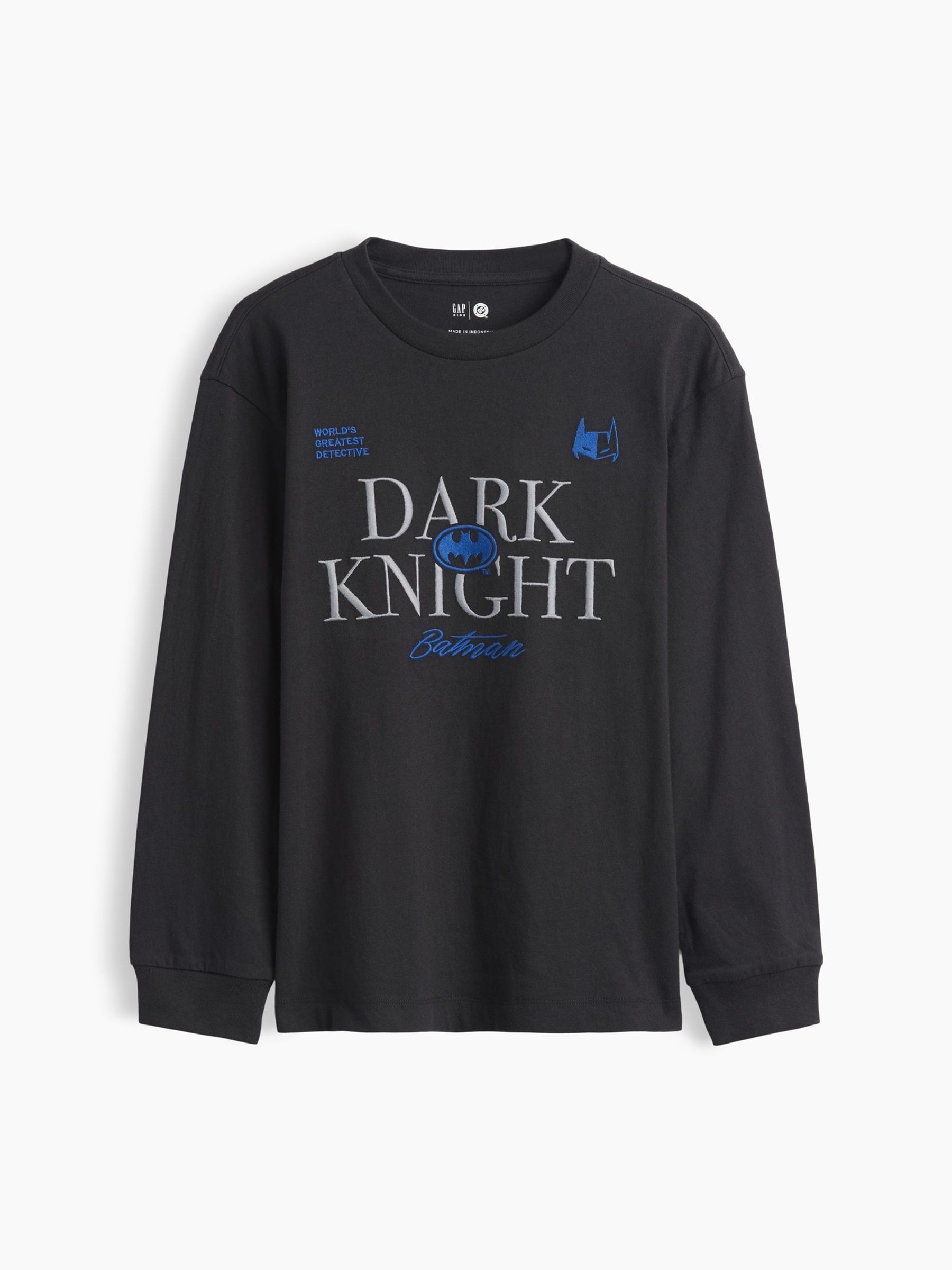 Black Batman Relaxed Graphic Long Sleeve T-Shirt - Image 1 of 3