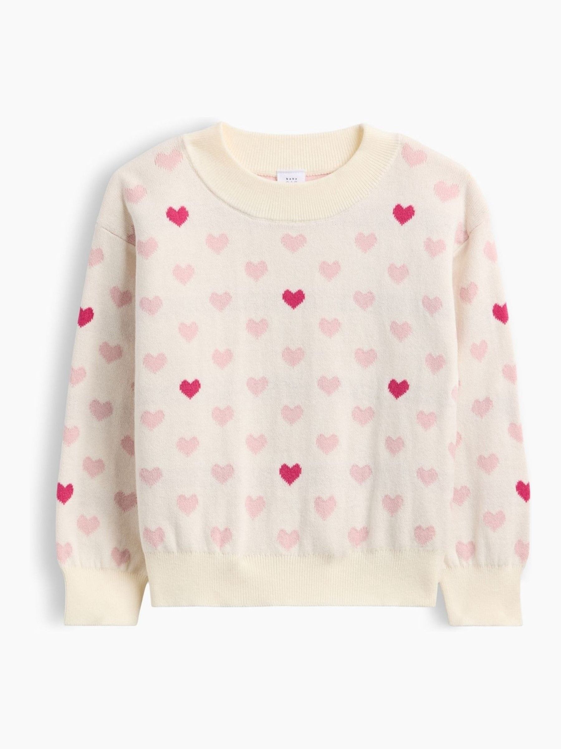 Cream Heart Crew Neck Jumper - Image 1 of 2