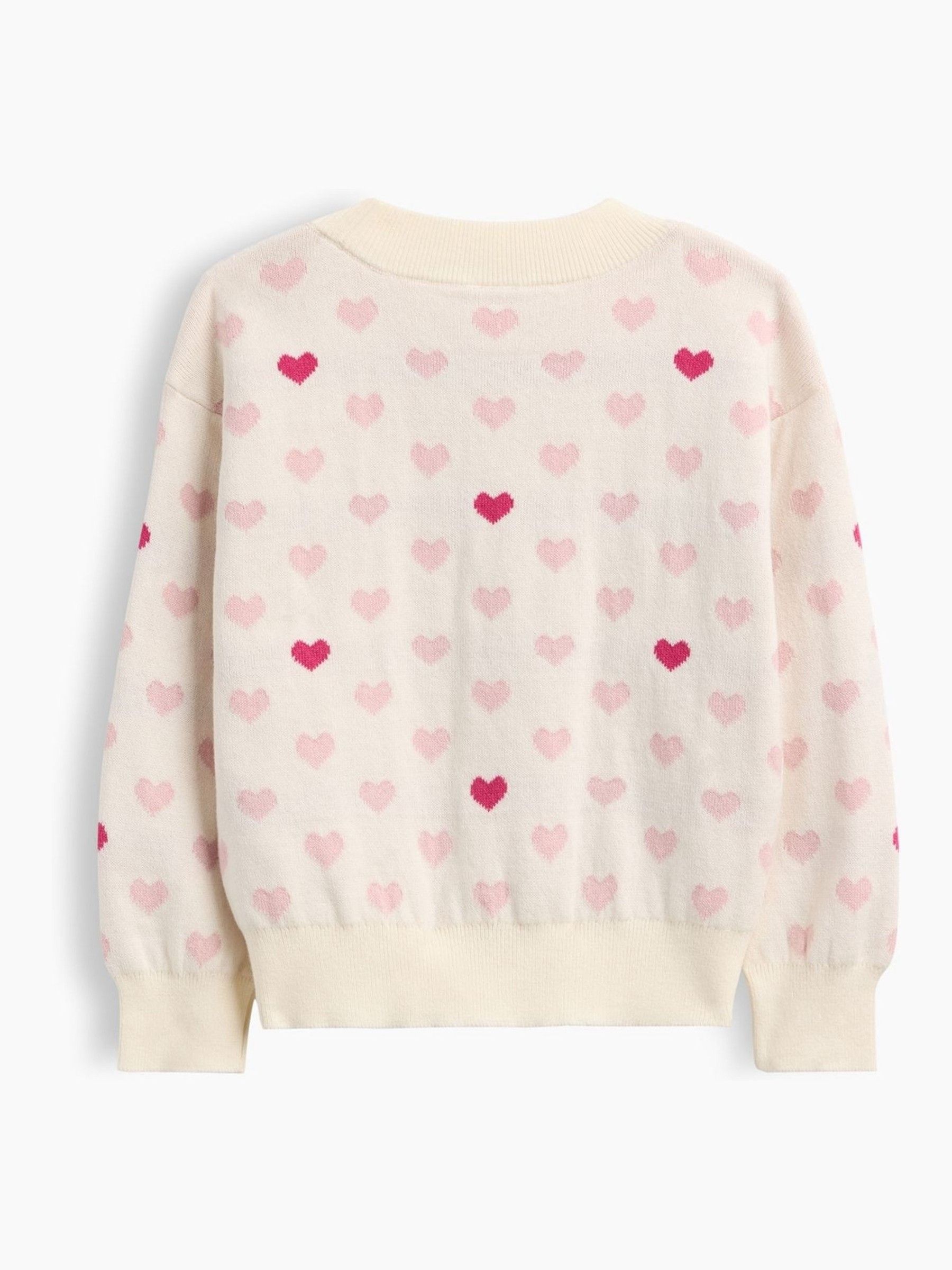 Cream Heart Crew Neck Jumper - Image 2 of 2