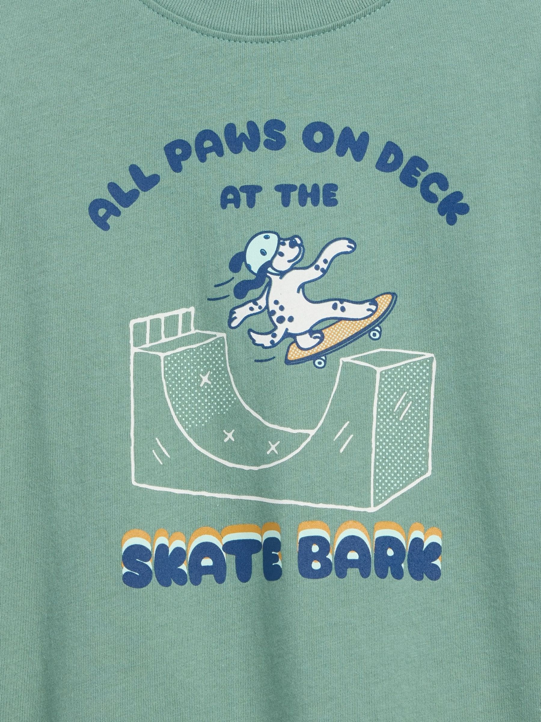 Green Skater Dog Graphic Long Sleeve T-Shirt - Image 3 of 3