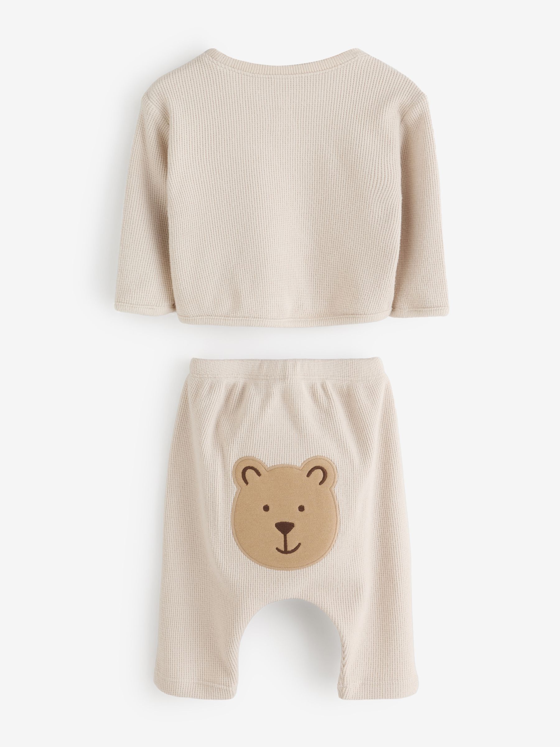 Cream Brannan Bear Waffle Knit Detail Outfit - Image 2 of 7