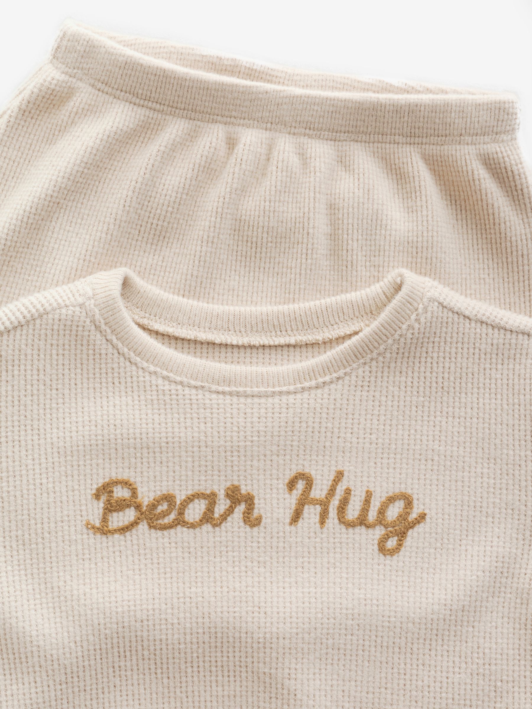Cream Brannan Bear Waffle Knit Detail Outfit - Image 3 of 7