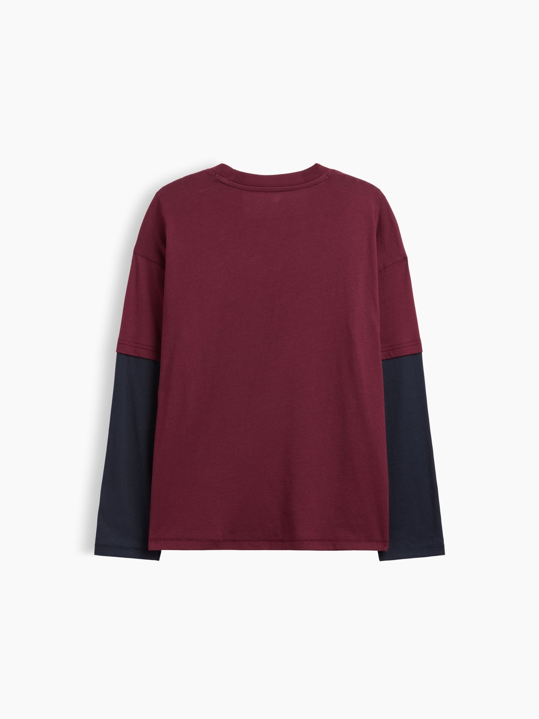 Burgundy Red Skyline Relaxed Graphic Long Sleeve T-Shirt - Image 2 of 2
