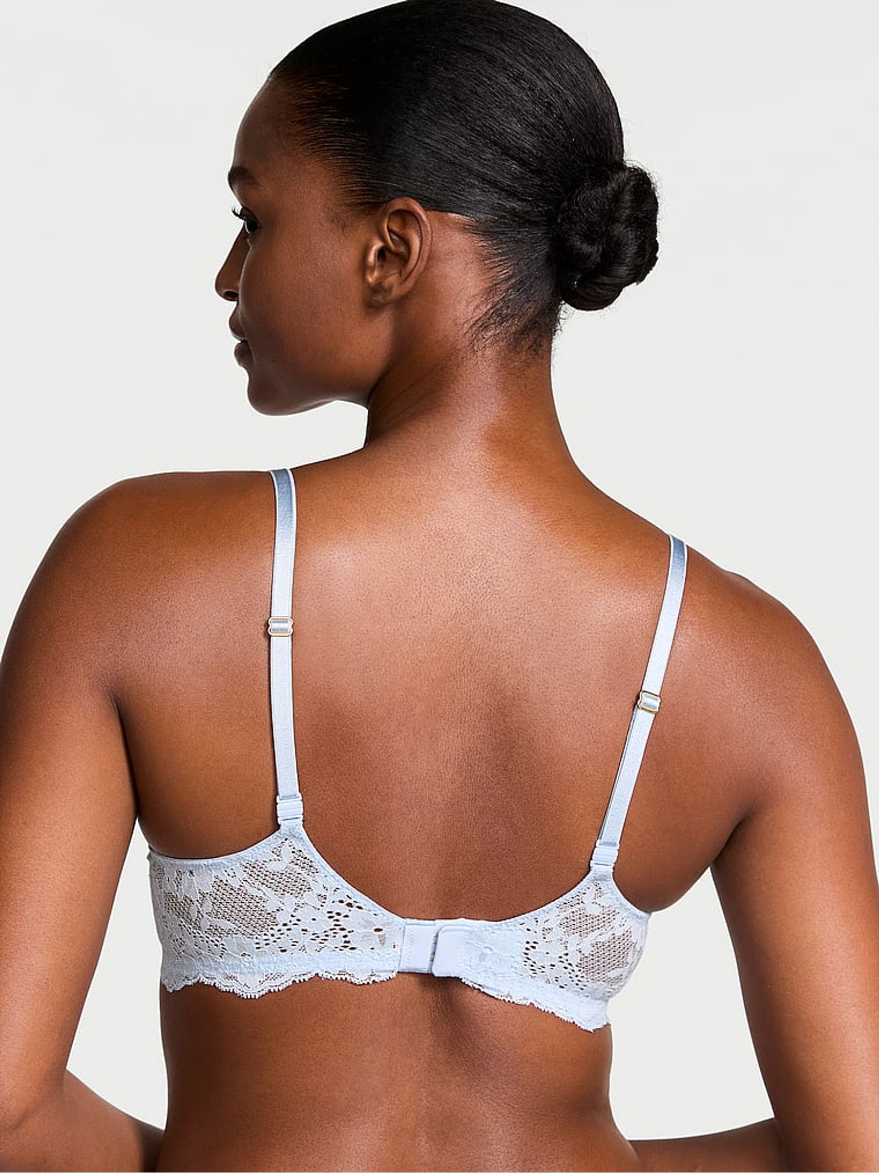 Light Blue Unlined Balcony Lace Bra - Image 2 of 3