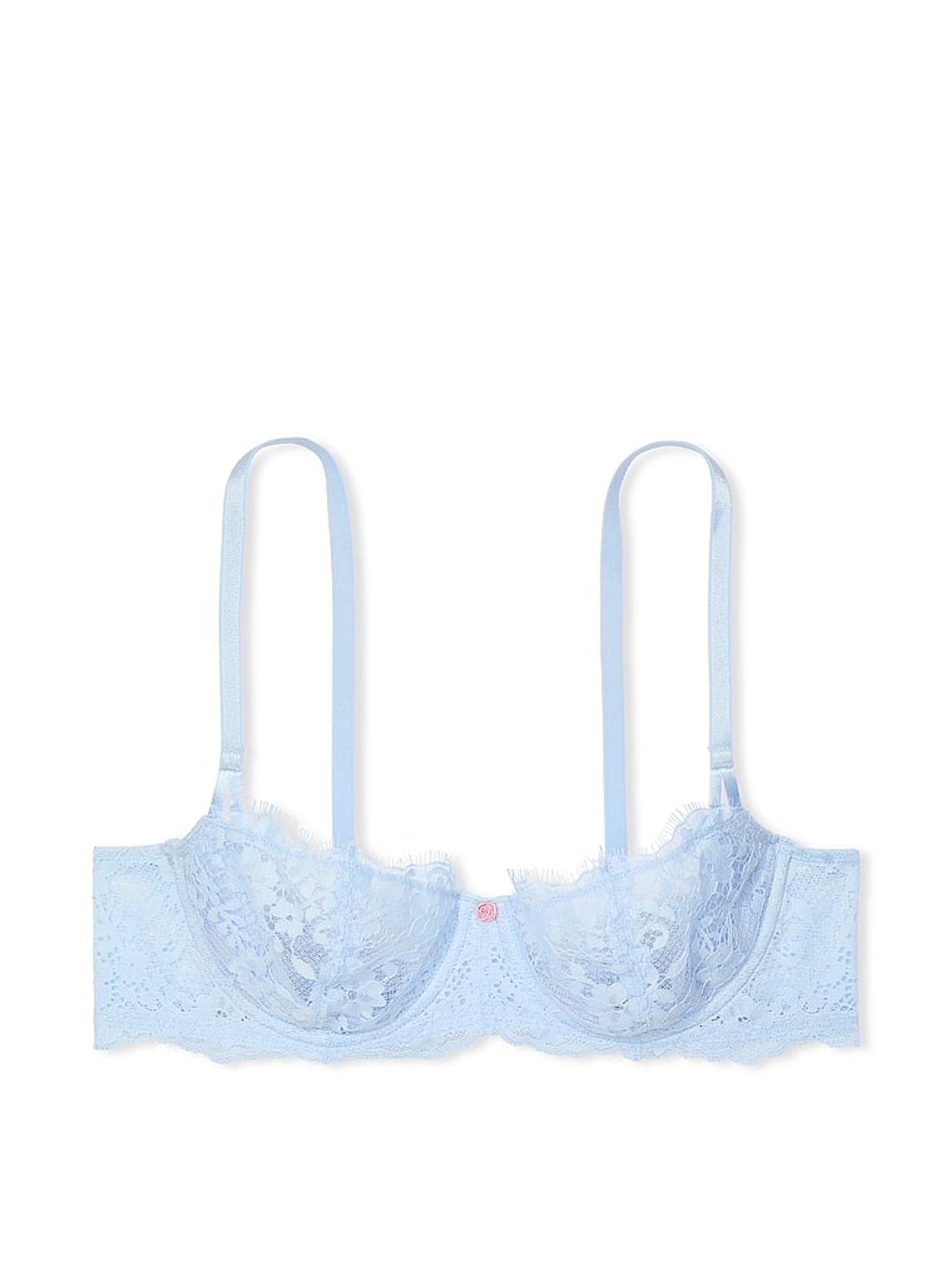 Light Blue Unlined Balcony Lace Bra - Image 3 of 3