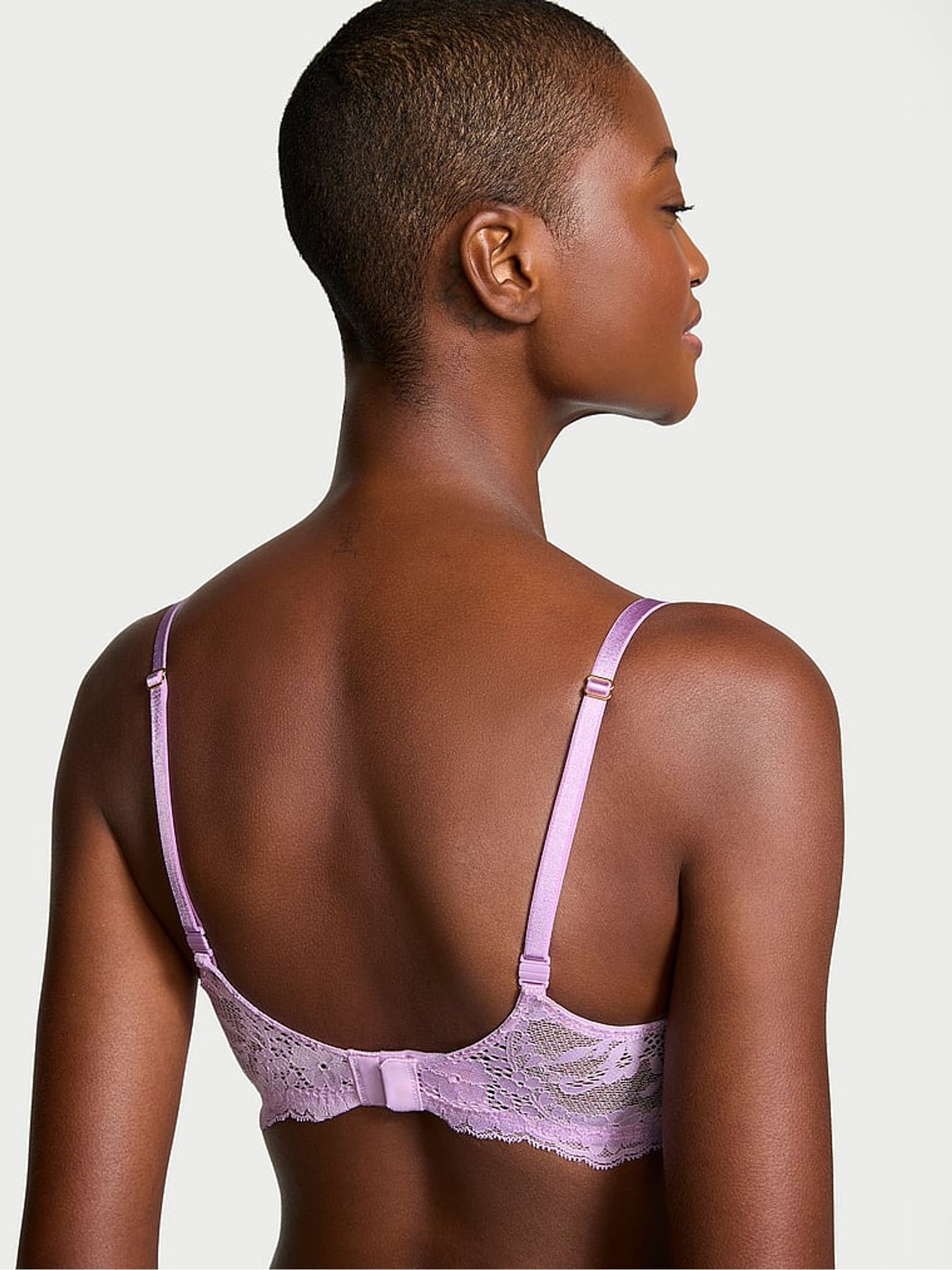 Lilac Purple Unlined Balcony Lace Bra - Image 2 of 3
