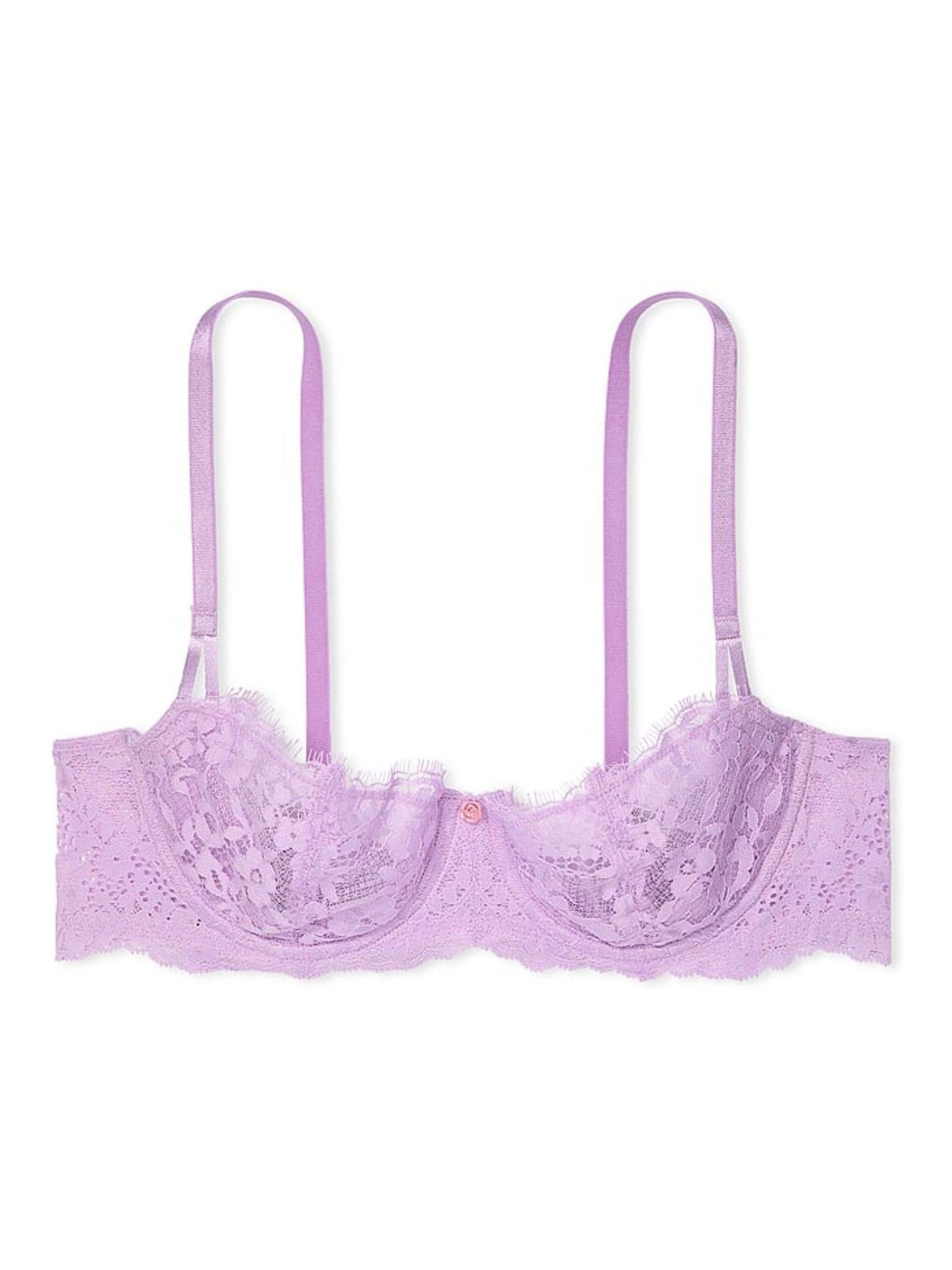 Lilac Purple Unlined Balcony Lace Bra - Image 3 of 3