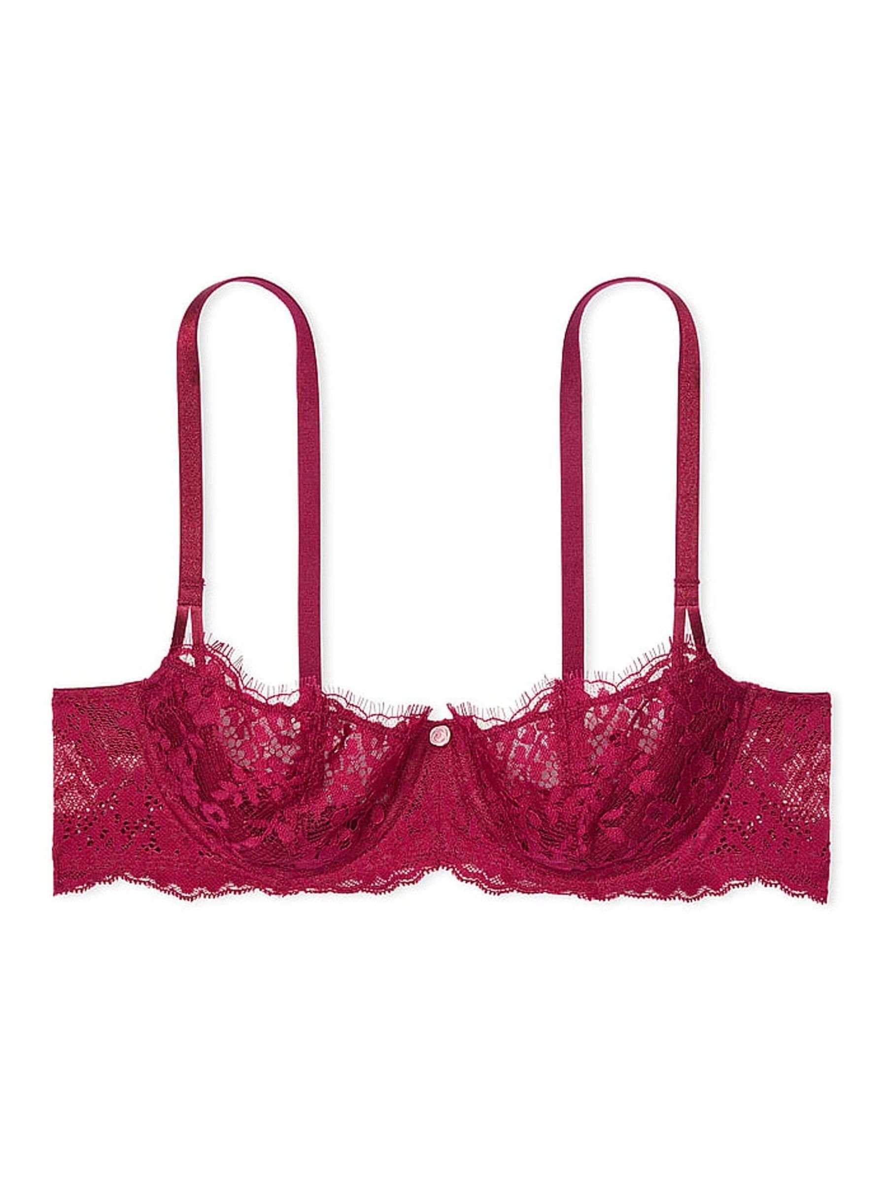 Campari Red Unlined Balcony Lace Bra - Image 4 of 4