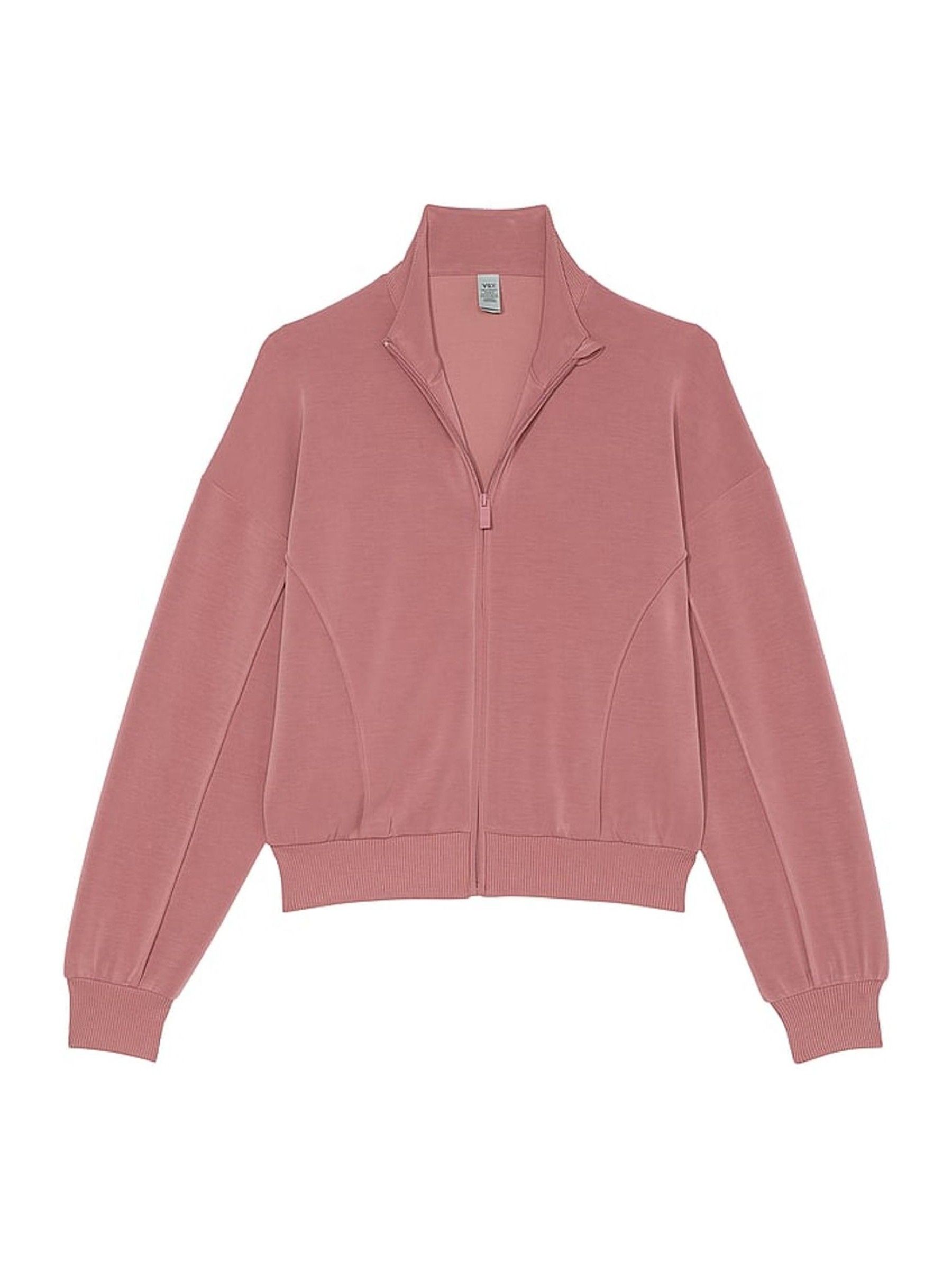 Vintage Rose Pink Featherweight Knit Full Zip Jacket - Image 3 of 4