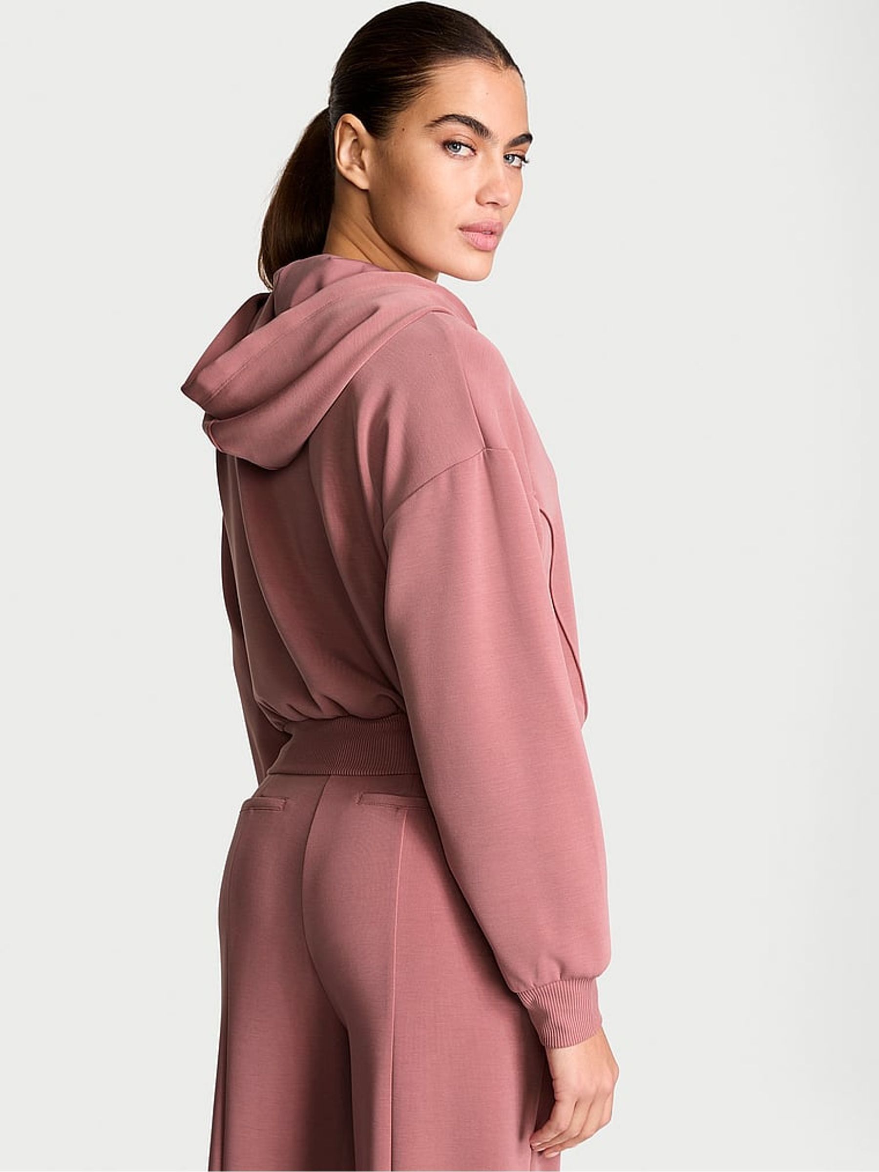 Vintage Rose Pink Featherweight Knit Hoodie - Image 2 of 4