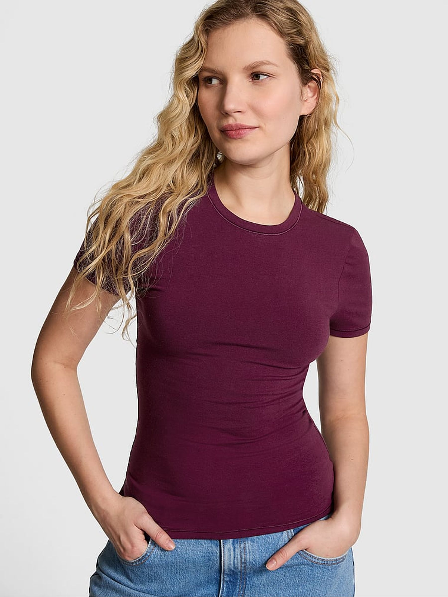 Purple Rose Cotton T-Shirt - Image 1 of 3