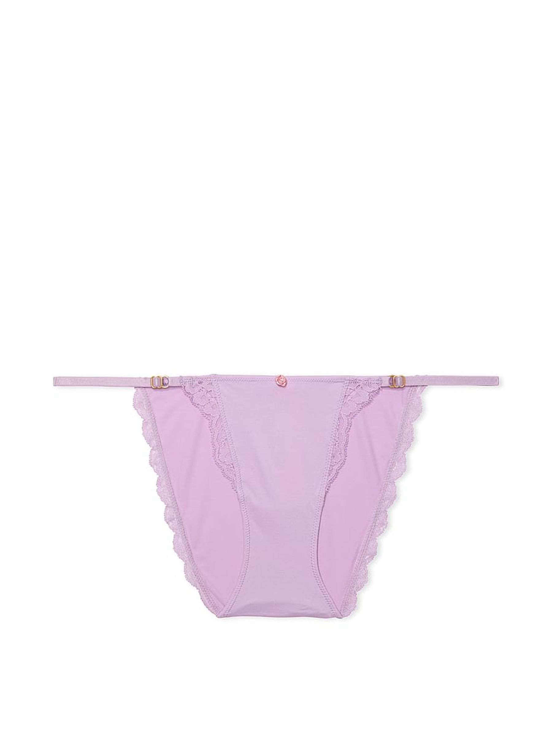 Silky Lilac Purple Lace Trim Bikini Knickers - Image 4 of 4