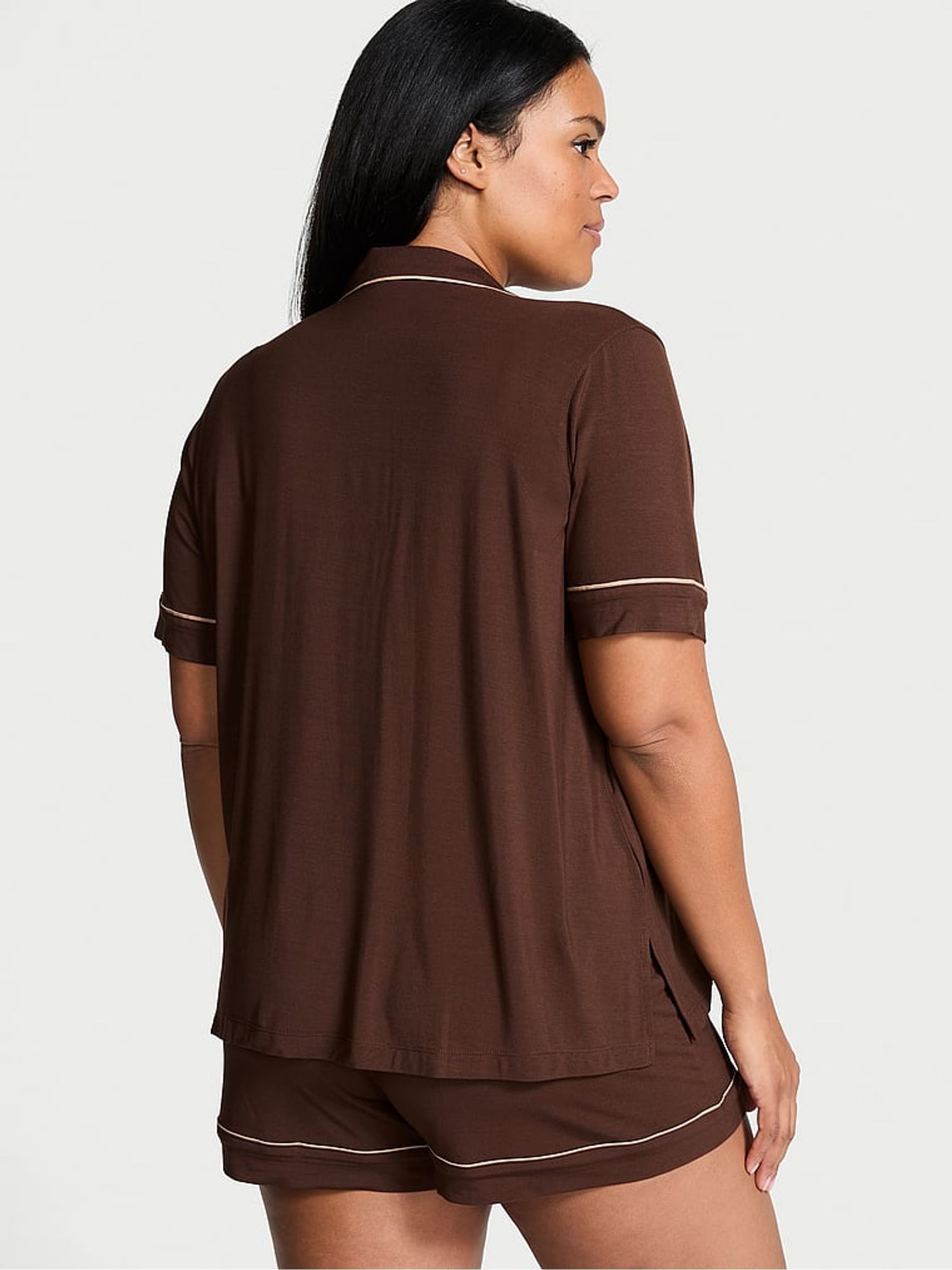 Ganache Brown Modal Short Pyjama Set - Image 2 of 3