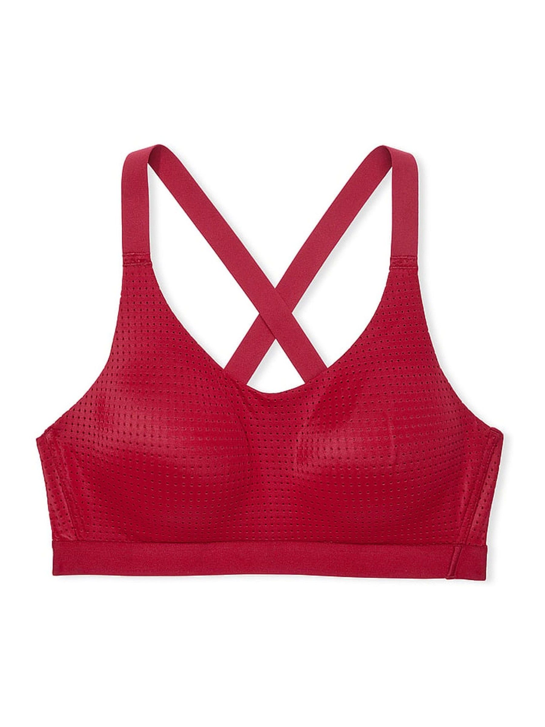 Red Laquer Lightweight Mesh Medium Support Sports Bra - Image 1 of 1