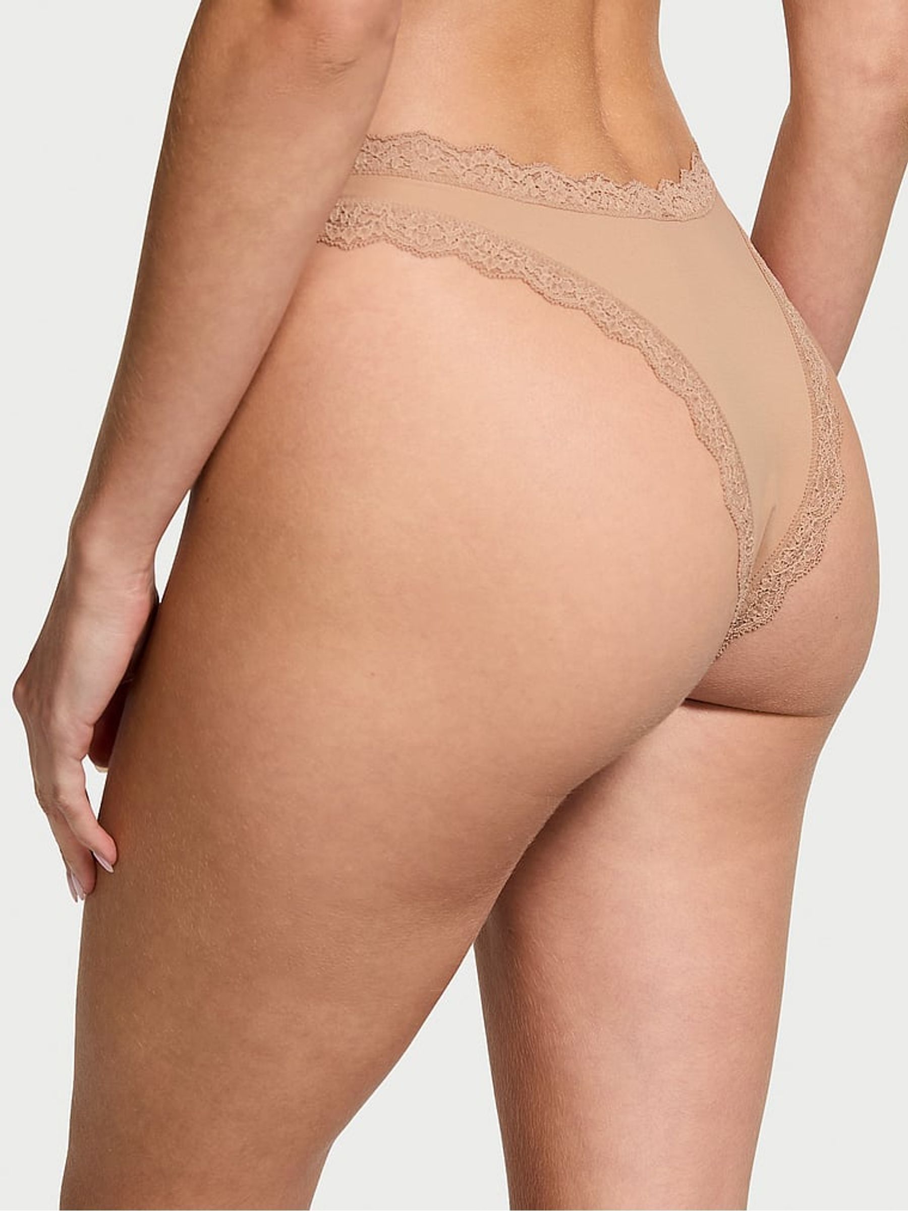 Praline Nude Lace Trim Brazilian Knickers - Image 2 of 3
