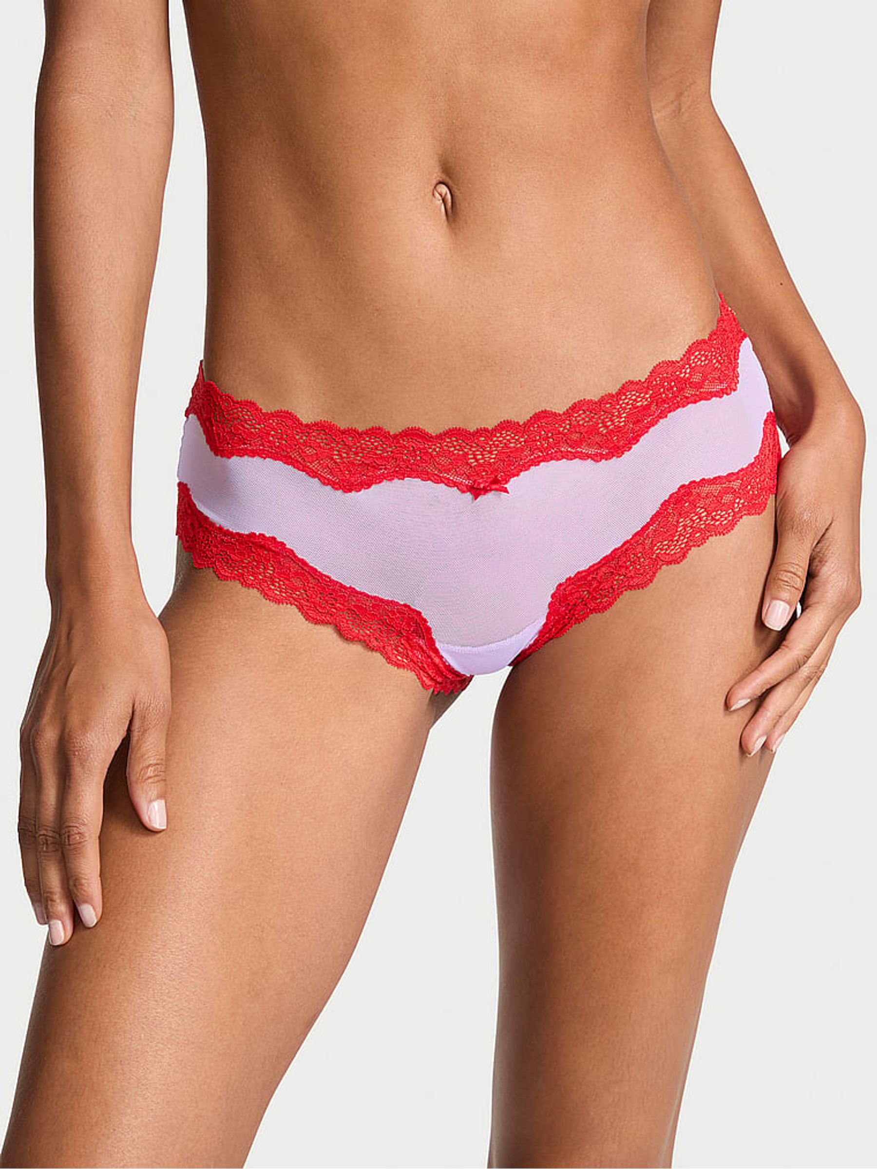 Silky Lilac Purple Cheeky Knickers - Image 1 of 3