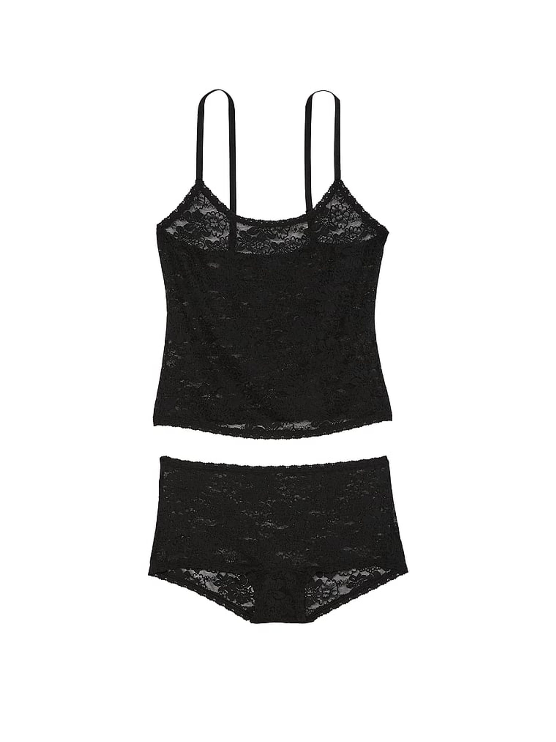 Black Lace Tank Top & Knicker Pyjama Set - Image 3 of 3