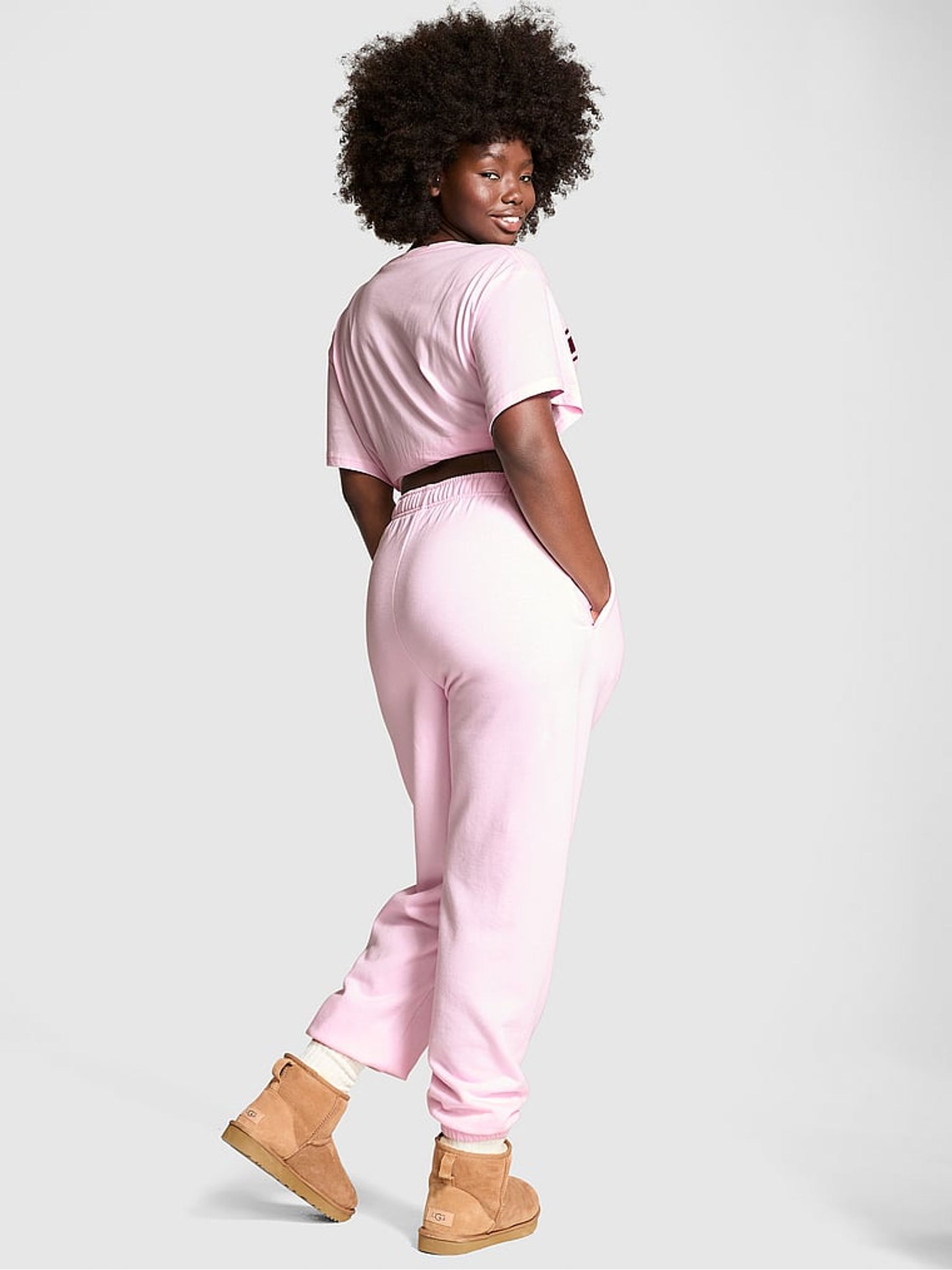 Pink Tulip Cuffed Fleece Joggers - Image 2 of 3