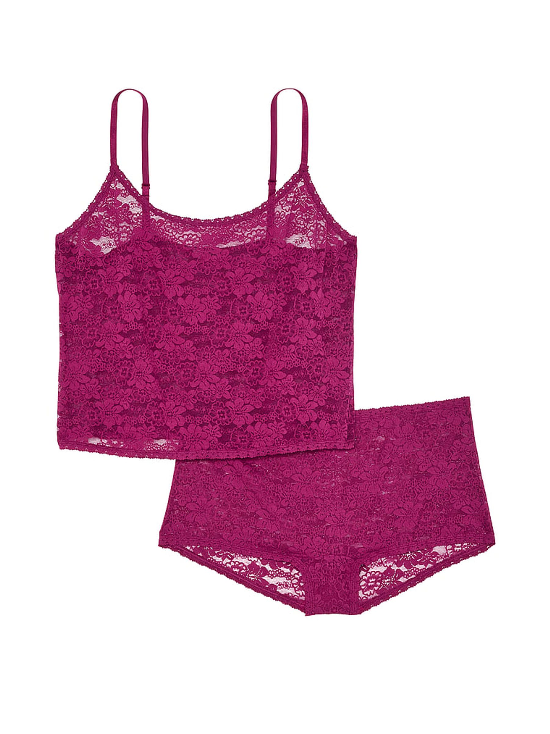 Thriller Purple Lace Tank Top & Knicker Pyjama Set - Image 3 of 3