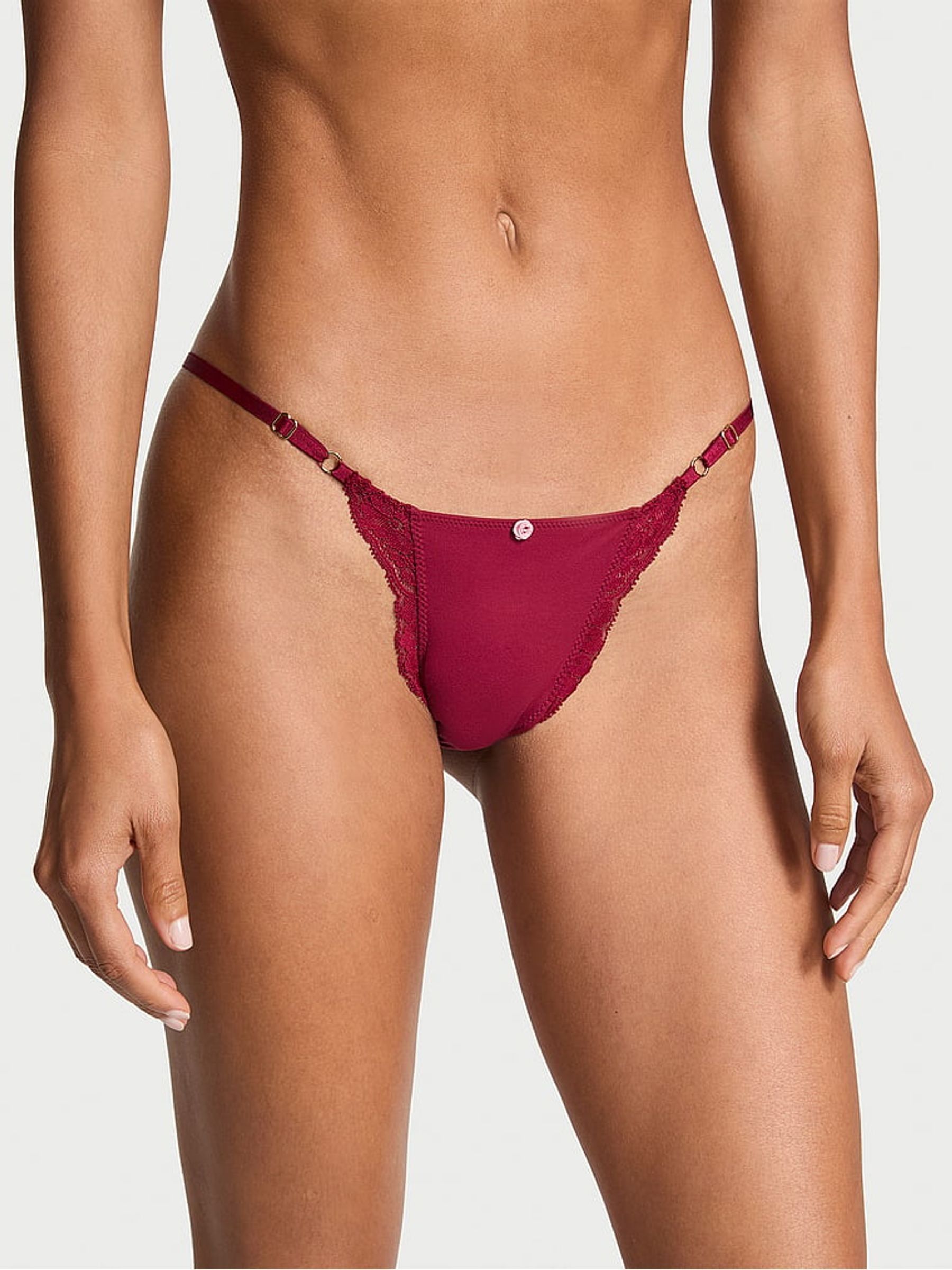 Campari Red Lace Trim Bikini Knickers - Image 1 of 3