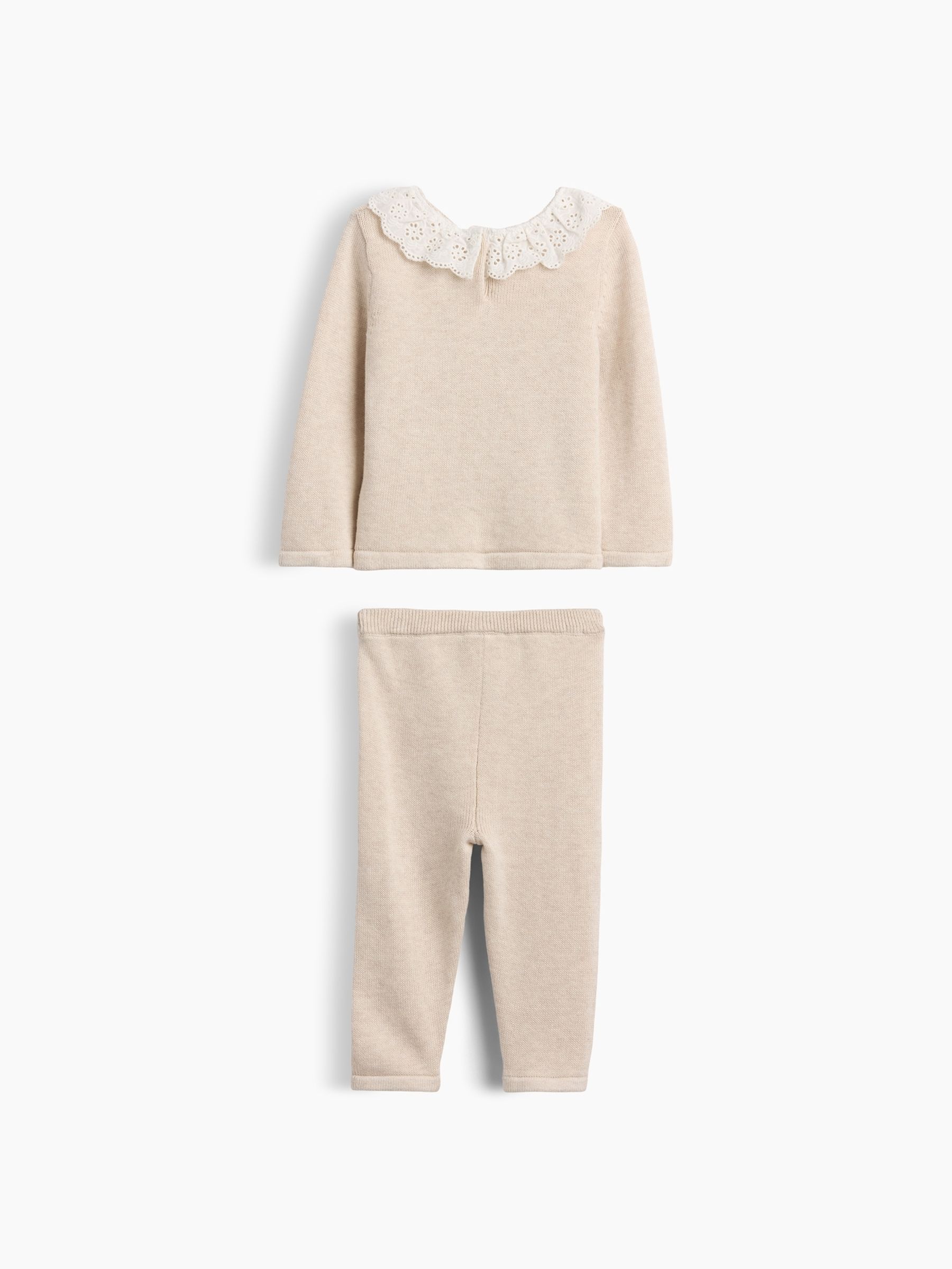 Cream Eyelet Ruffle Collar Jumper Set - Image 2 of 3