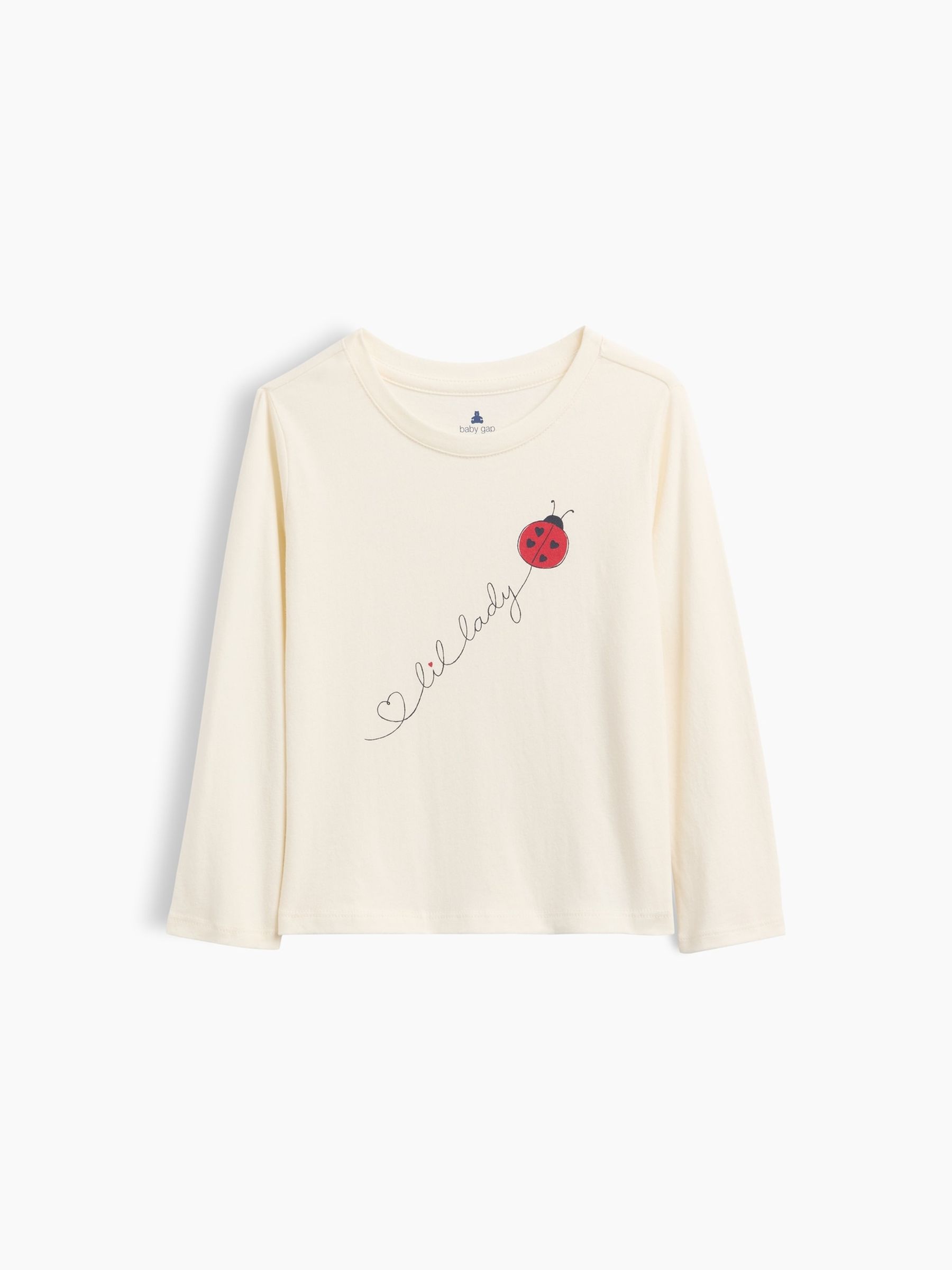 Cream Ladybird Graphic Long Sleeve T-Shirt - Image 1 of 2