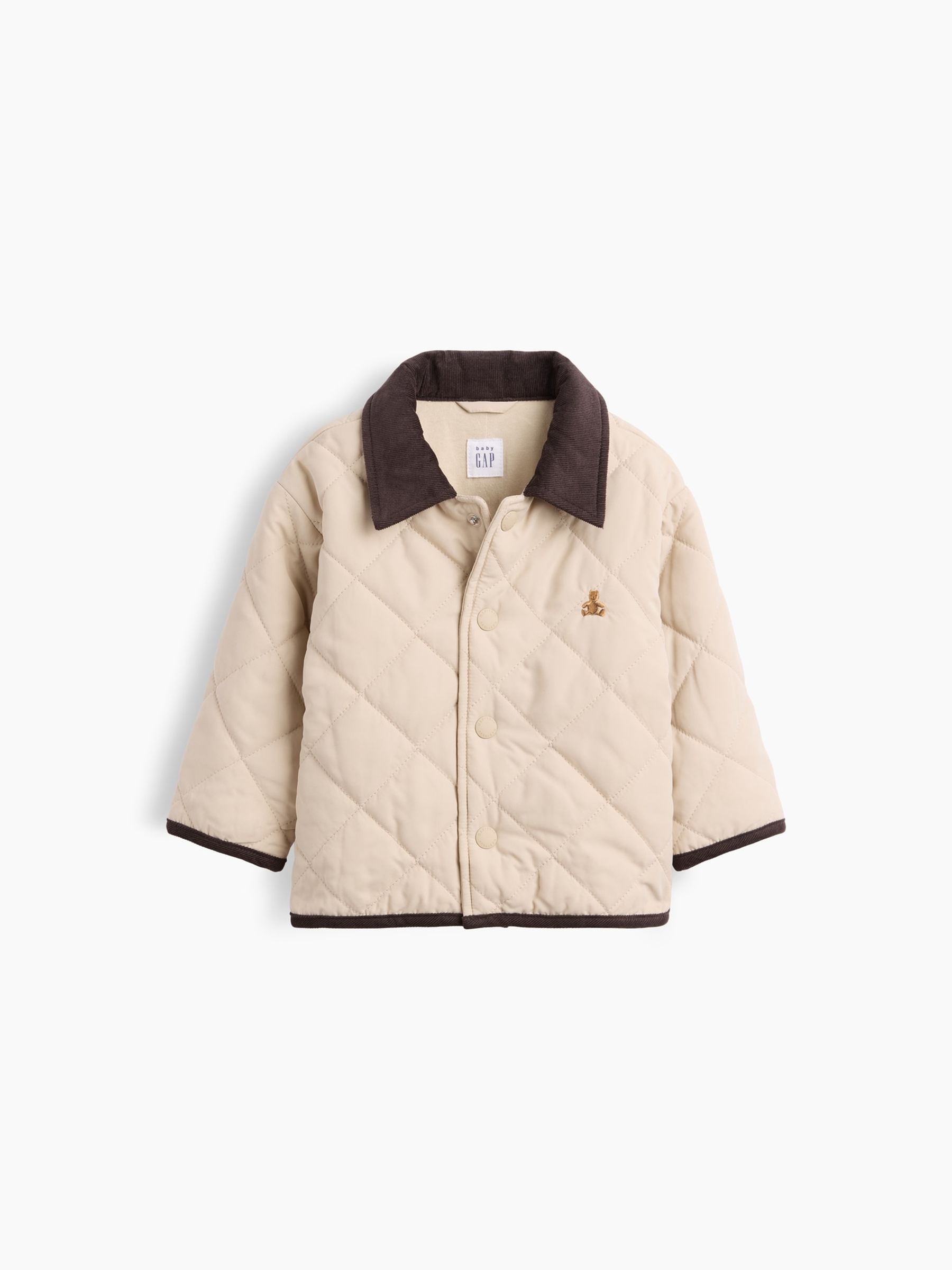 Beige/Brown Quilted Barn Jacket - Image 1 of 2 Beige/Brown Quilted Barn Jacket - Image 1 of 2