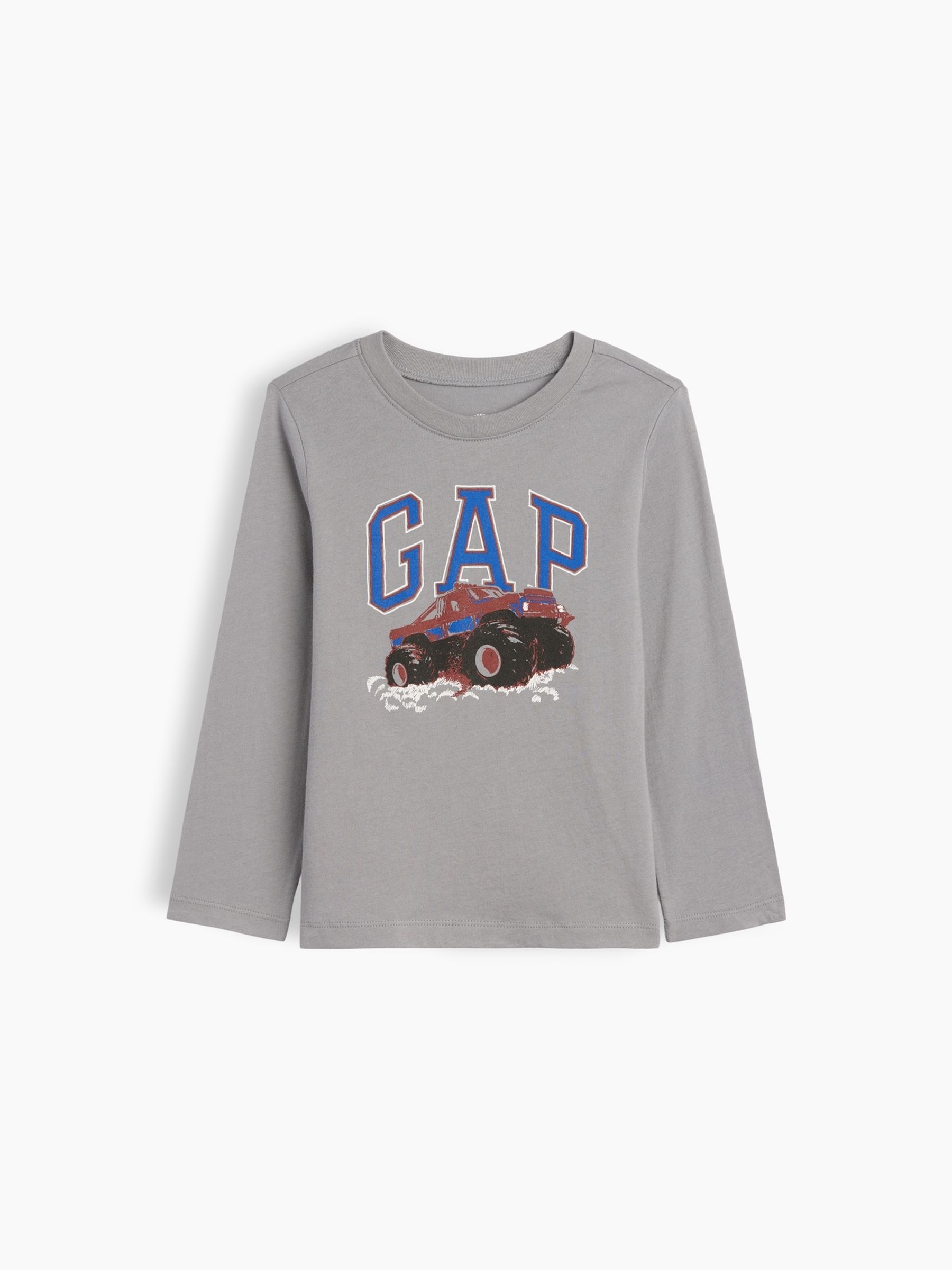 Grey Monster Truck Graphic Long Sleeve T-Shirt - Image 1 of 3