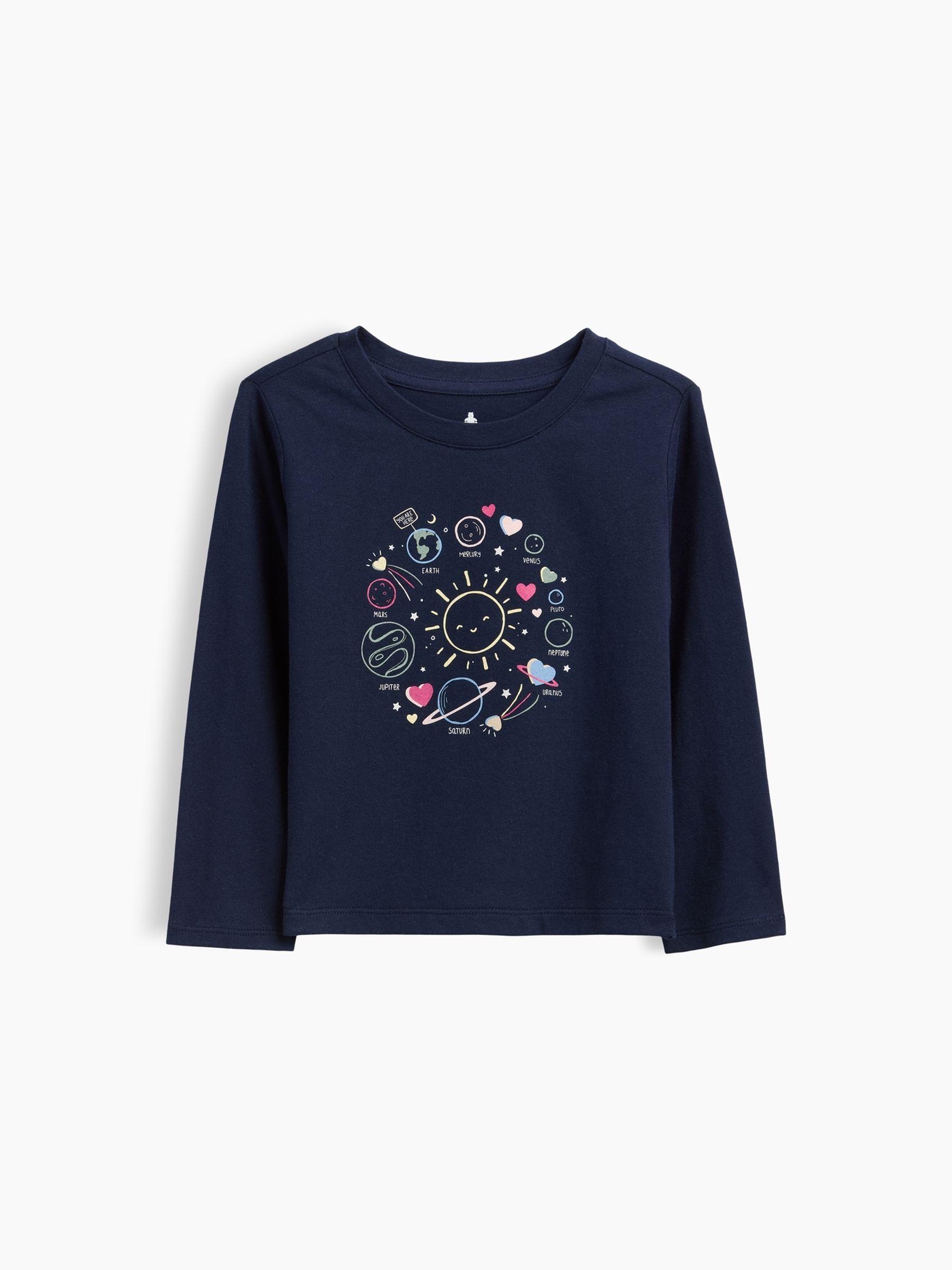 Navy Universe Graphic Long Sleeve T-Shirt - Image 1 of 2