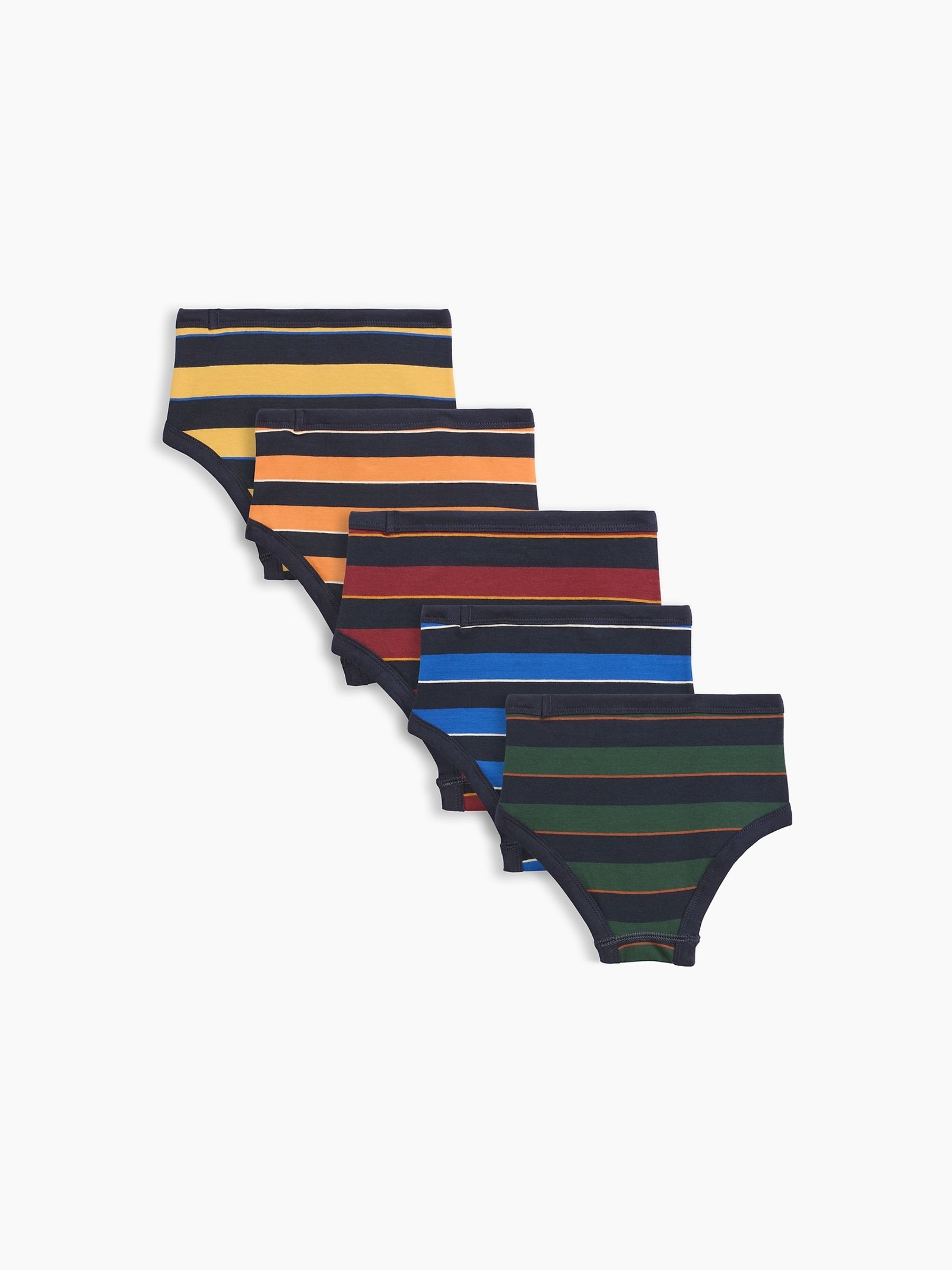 Navy/Multi Stretch Cotton Stripe Briefs 5-Pack - Image 2 of 2 Navy/Multi Stretch Cotton Stripe Briefs 5-Pack - Image 2 of 2