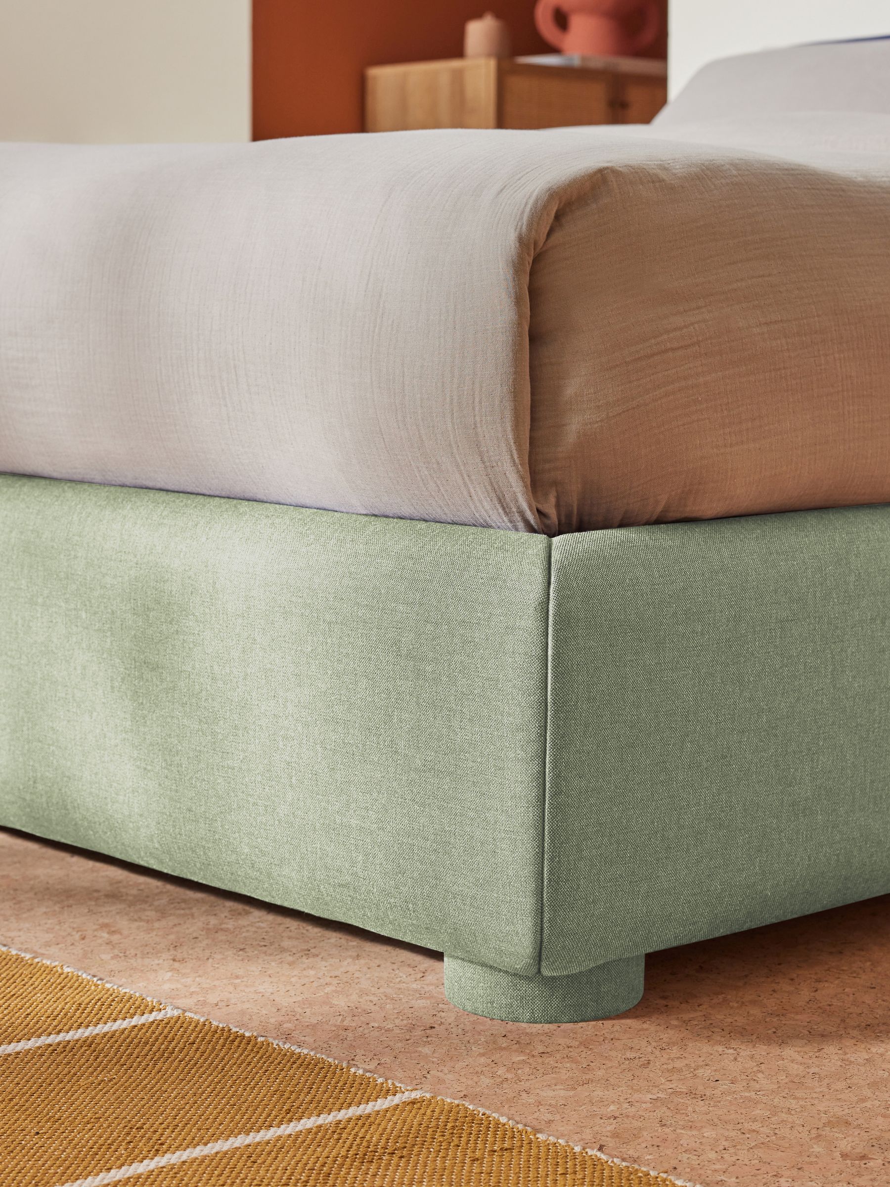 Hanson Ottoman Storage Bed in Velvet in Sage Green - Image 3 of 5