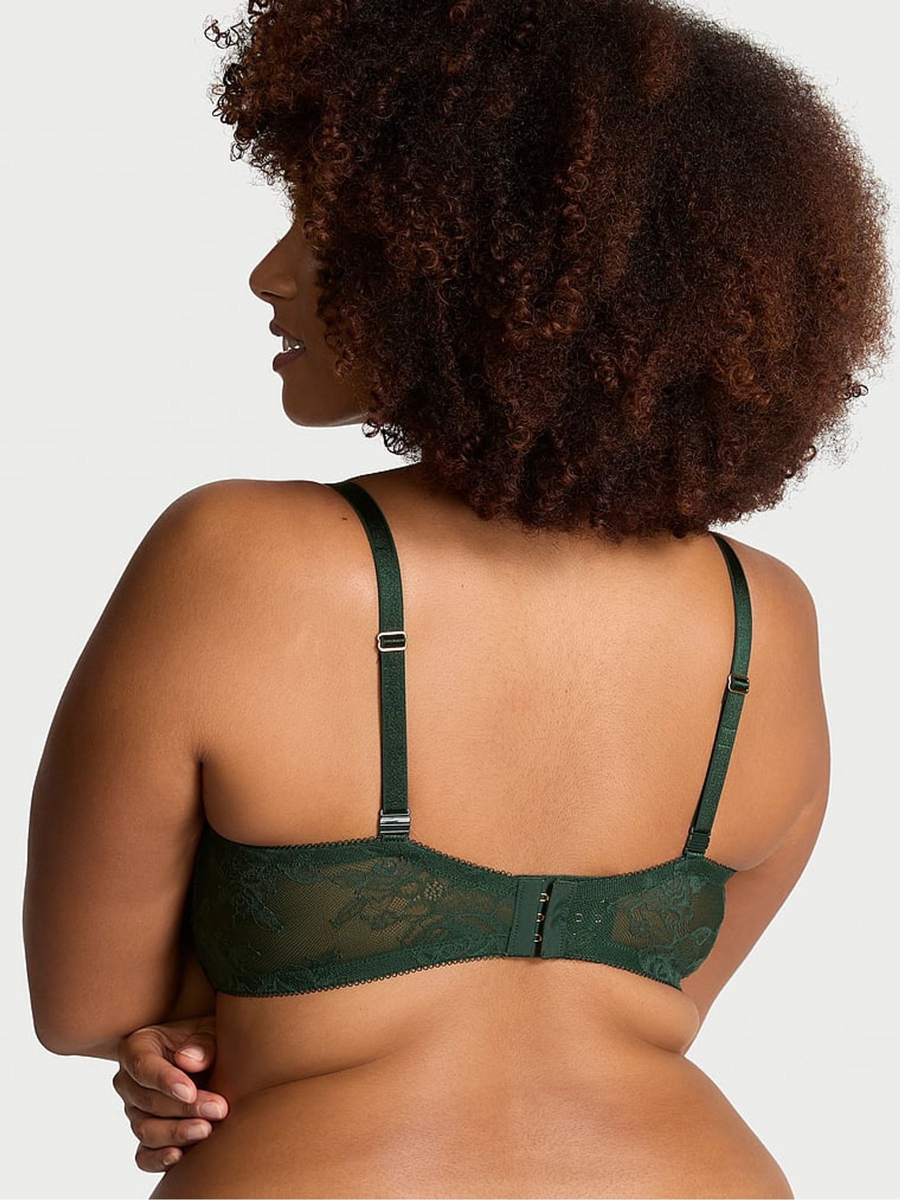 Botanical Green Bombshell Add 2 Cups Push Up Rose Lace Bra - Image 2 of 3