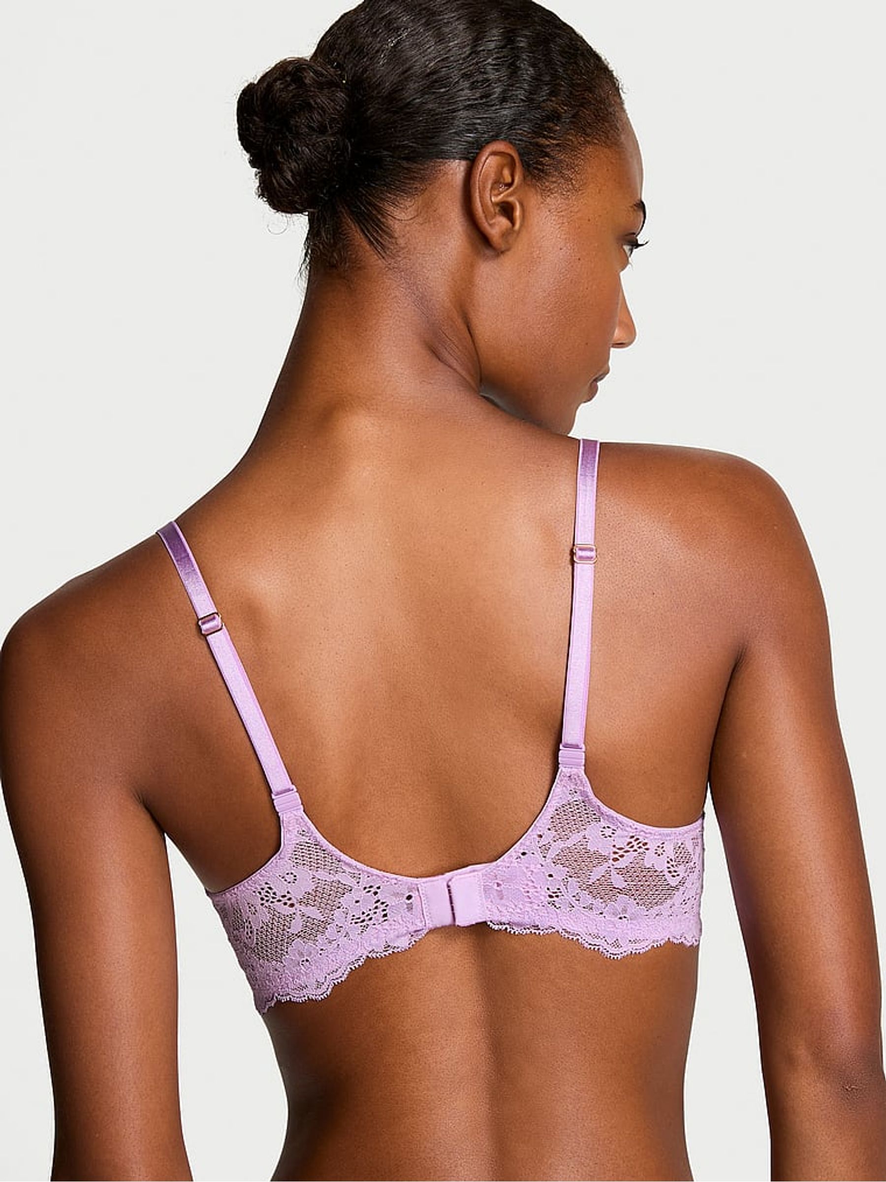 Lilac Purple Lace Trim Push Up Bra - Image 2 of 3