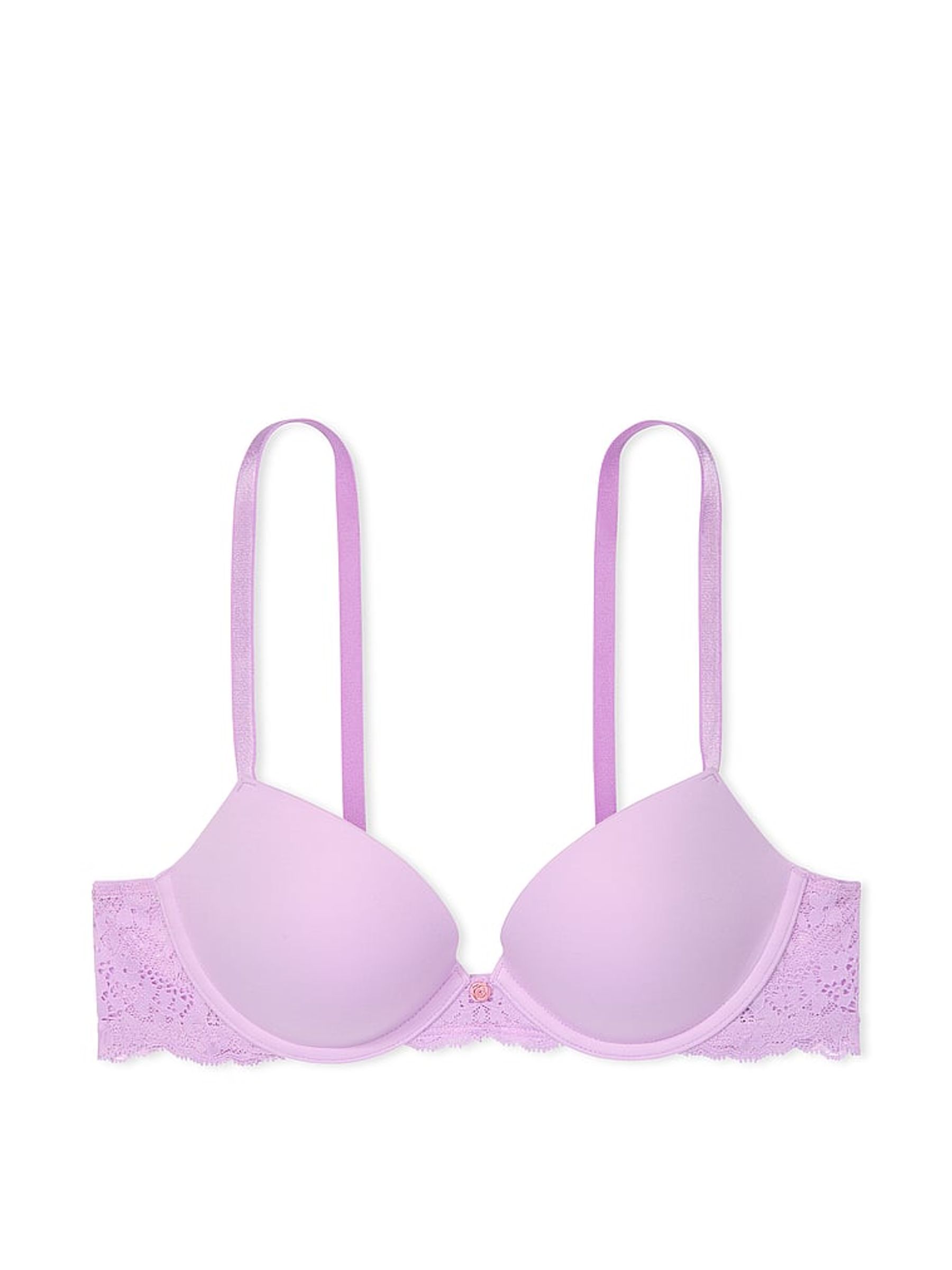 Lilac Purple Lace Trim Push Up Bra - Image 3 of 3