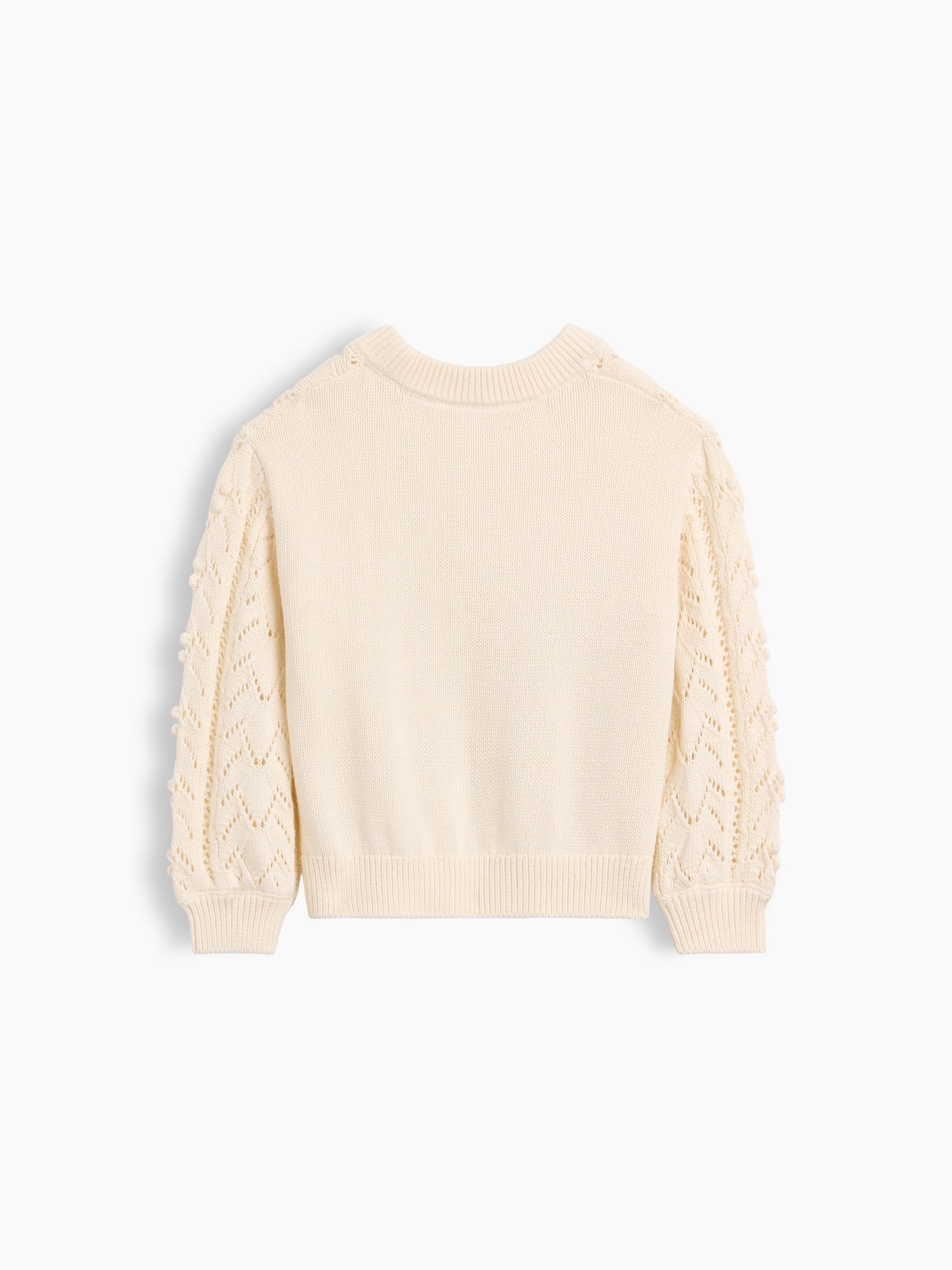 Cream Textured Crew Neck Jumper - Image 2 of 3
