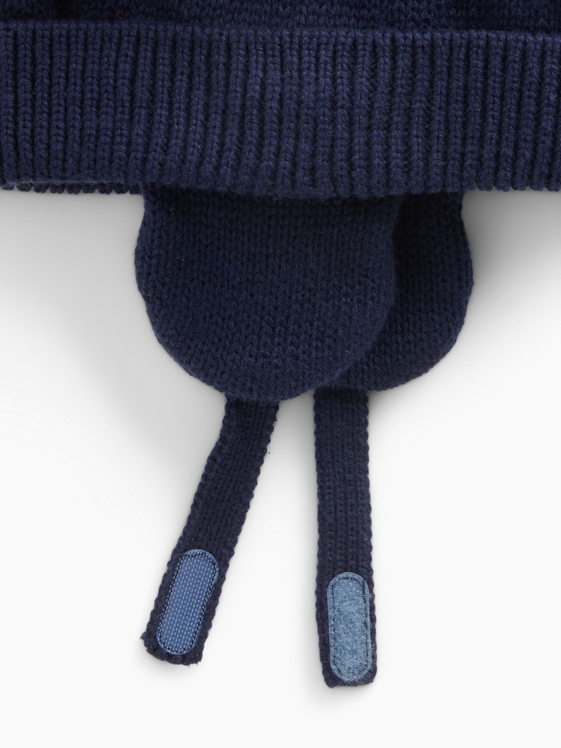 Navy Sherpa-Lined Cable-Knit Bear Beanie - Image 2 of 2