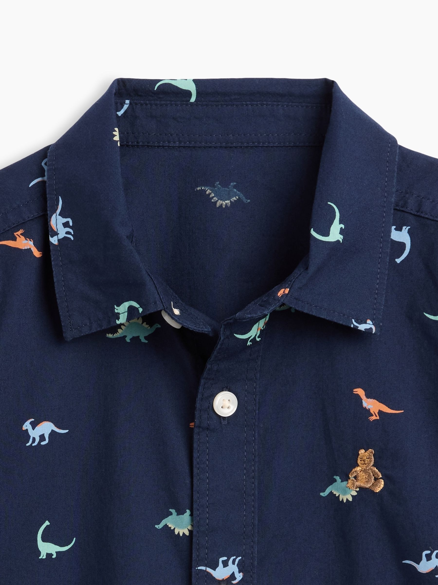 Blue Dinosaur Poplin Shirt - Image 3 of 3 Blue Dinosaur Poplin Shirt - Image 3 of 3