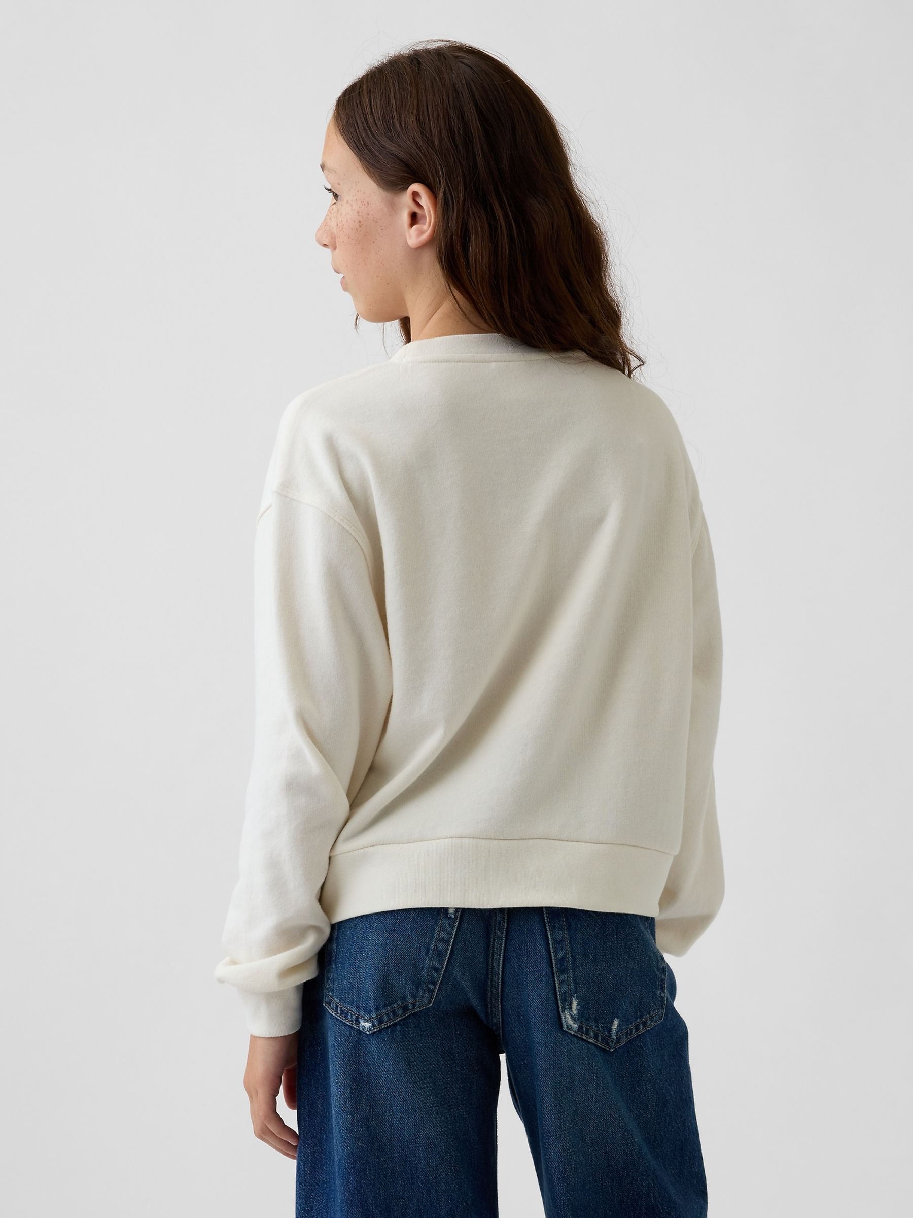 Cream Disney Relaxed Flip-Sequin Wedge Sweatshirt - Image 2 of 5 Cream Disney Relaxed Flip-Sequin Wedge Sweatshirt - Image 2 of 5