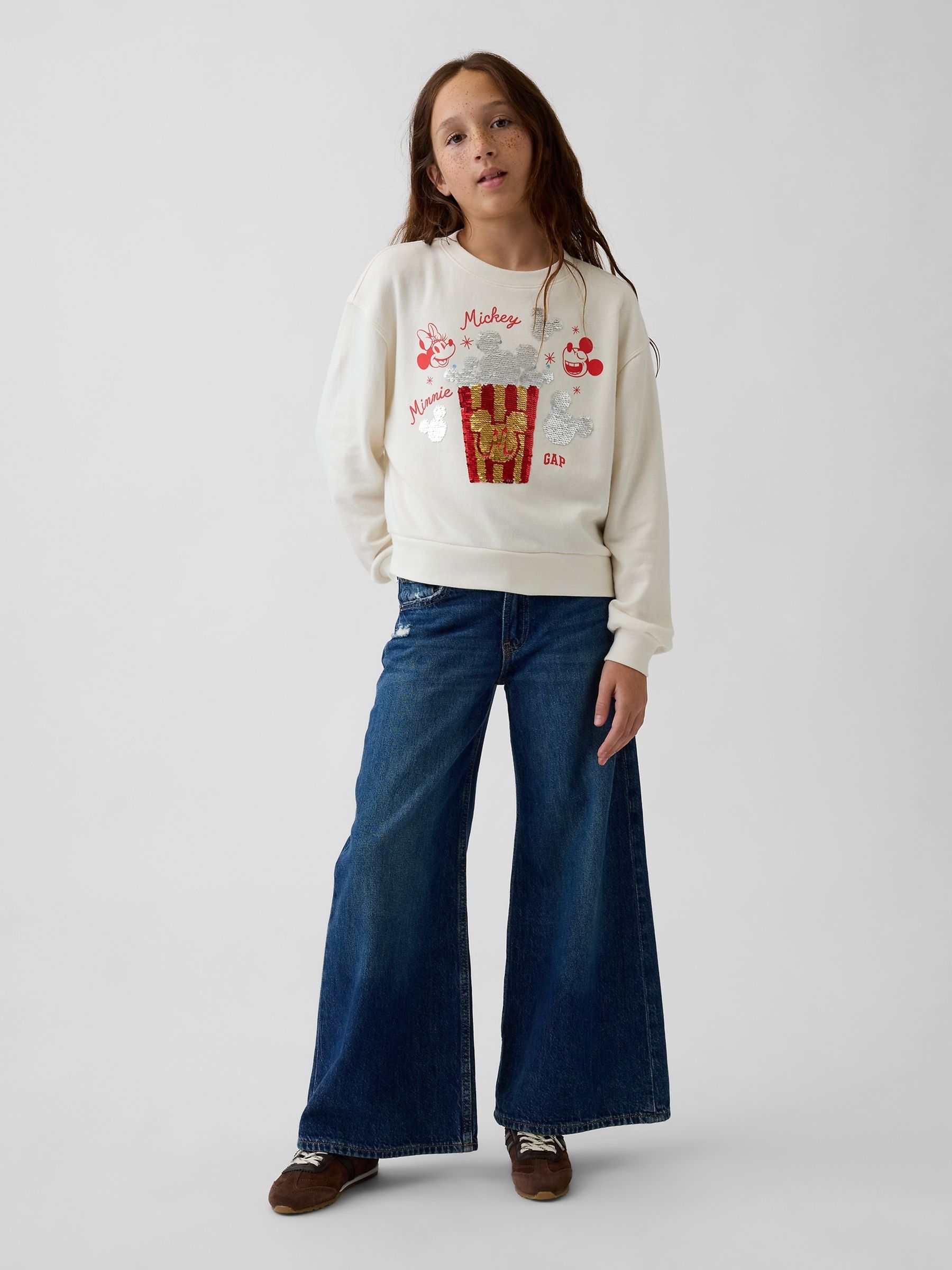 Cream Disney Relaxed Flip-Sequin Wedge Sweatshirt - Image 3 of 5